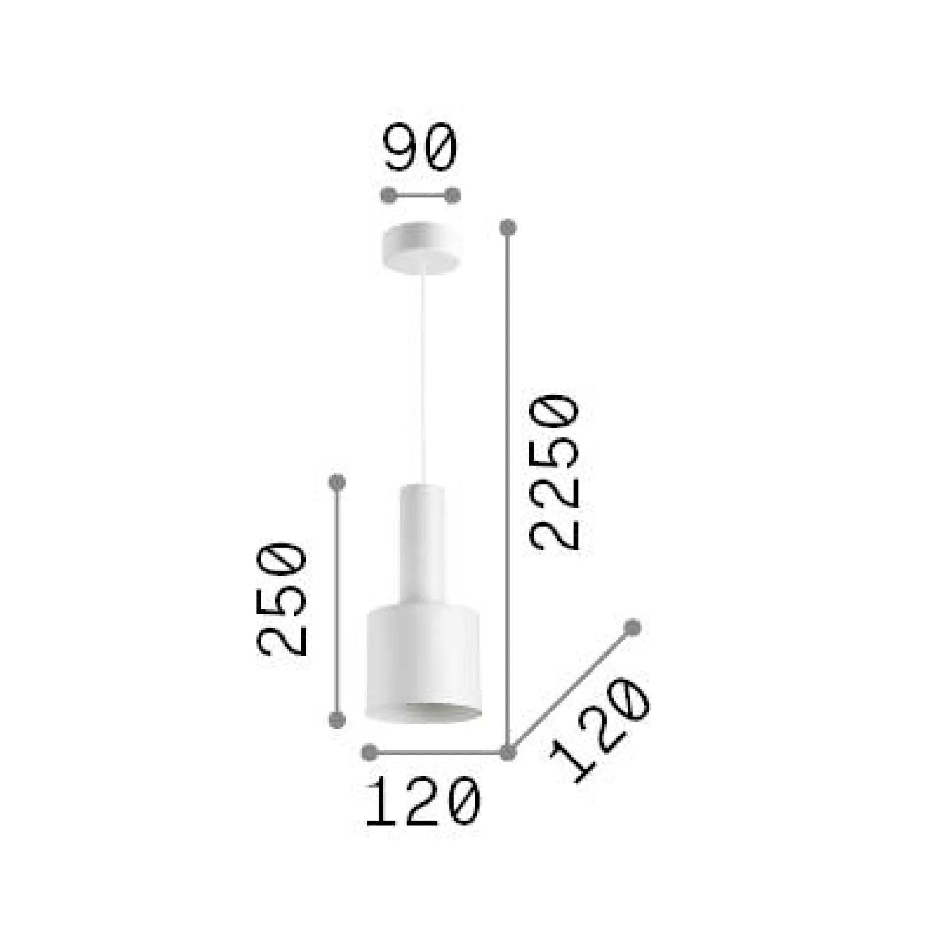 Dmora Lampade A Sospensione<Ideal-Lux - Lampada a sospensione HOLLY SP1 , 12 x 12 x h50 cm,