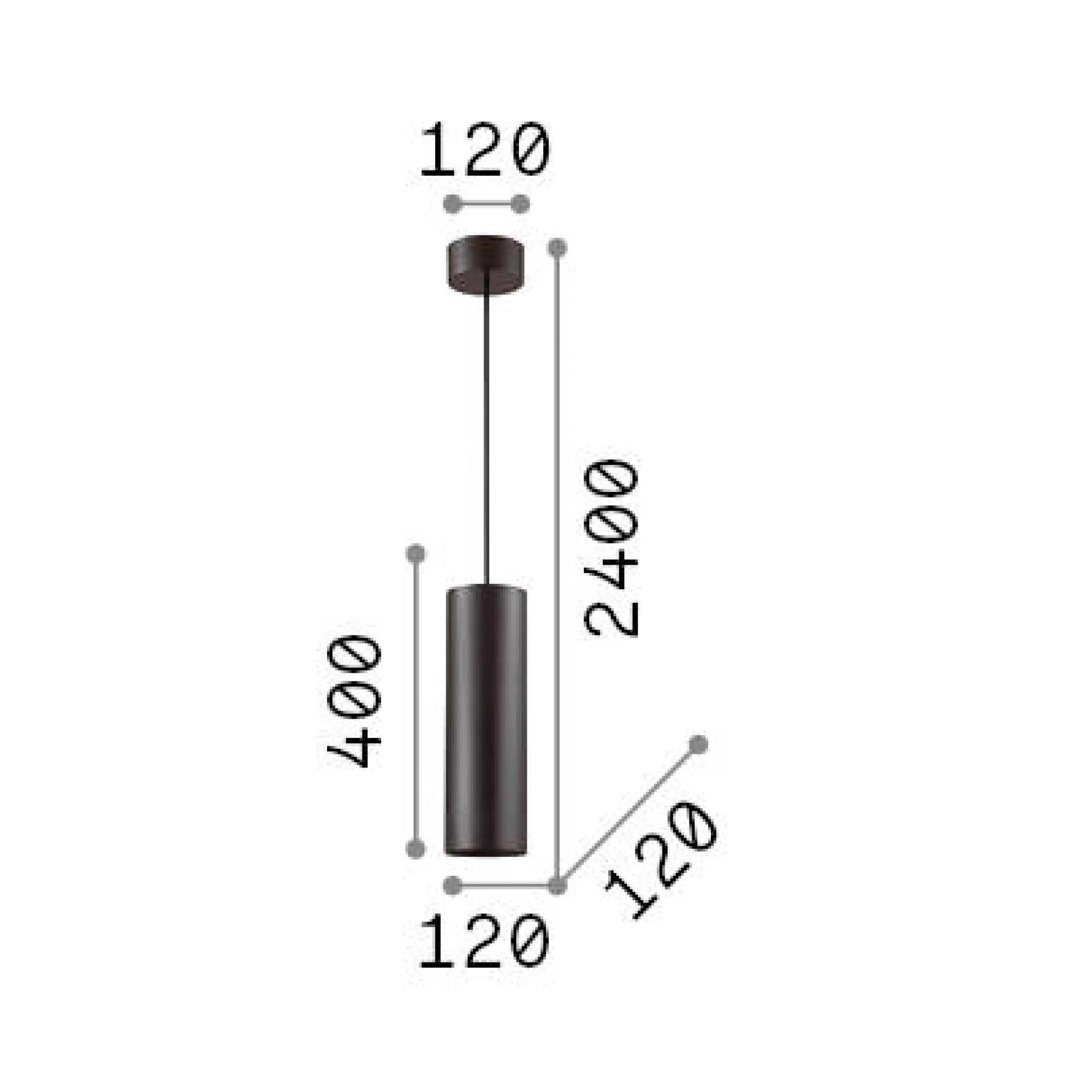 Dmora Lampade A Sospensione<Ideal-Lux - Lampada a sospensione LOOK SP1 D12 , 12 x 12 x h65 cm,