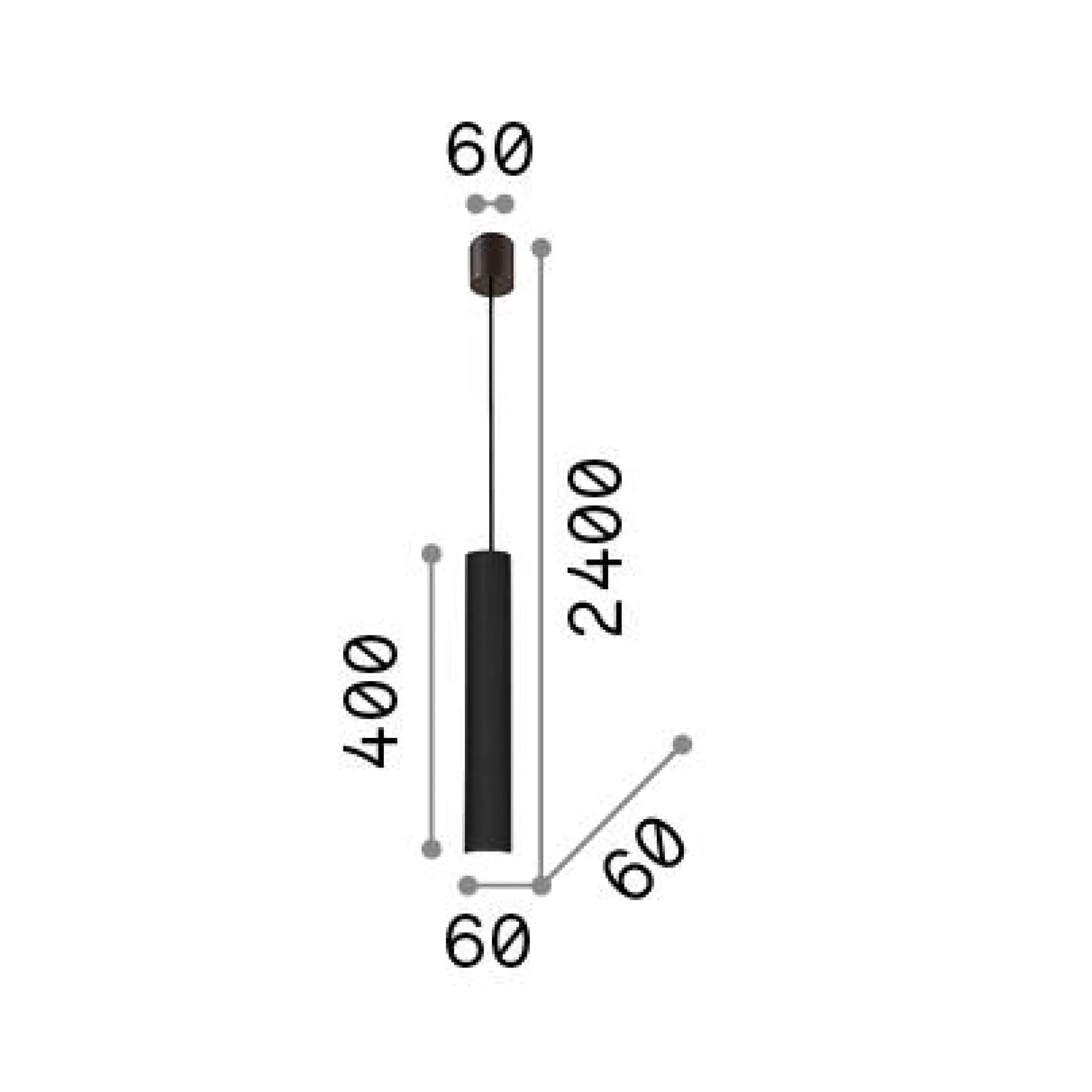 Dmora Lampade A Sospensione<Ideal-Lux - Lampada a sospensione LOOK SP1 D06 , 6 x 6 x h65 cm,