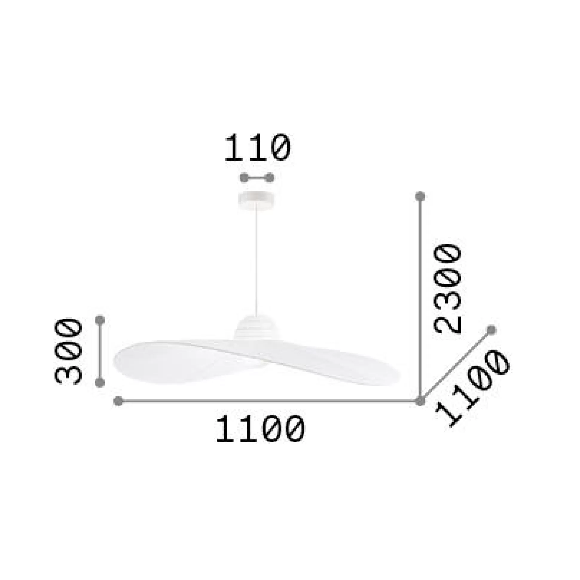 Dmora Lampade A Sospensione<Ideal-Lux - Lampada a sospensione MADAME SP1 , 110 x 110 x h55 cm,