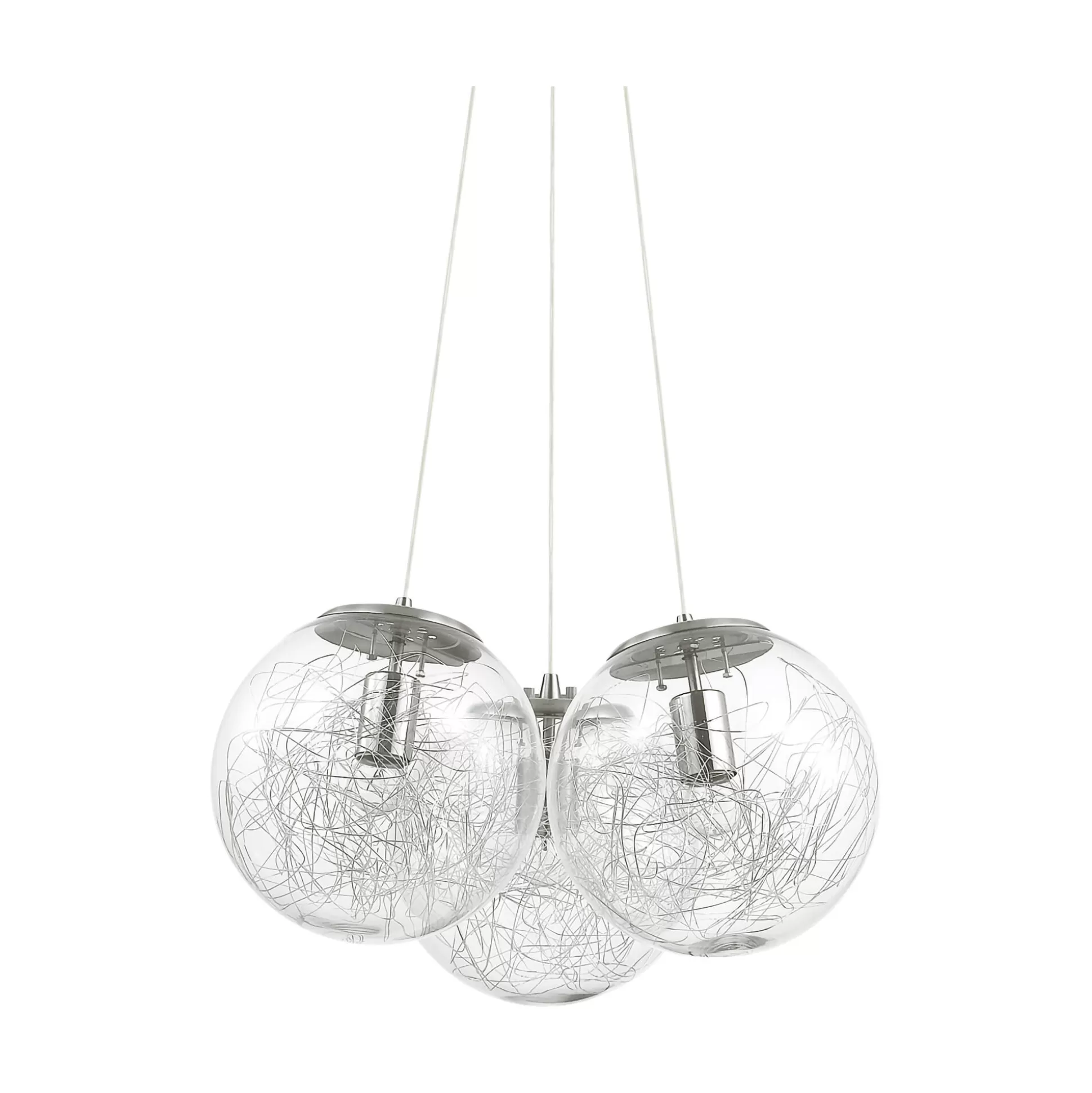 Dmora Lampade A Sospensione<Ideal-Lux - Lampada a sospensione MAPA SAT SP3 NICKEL, 55 x 55 x h50 cm,
