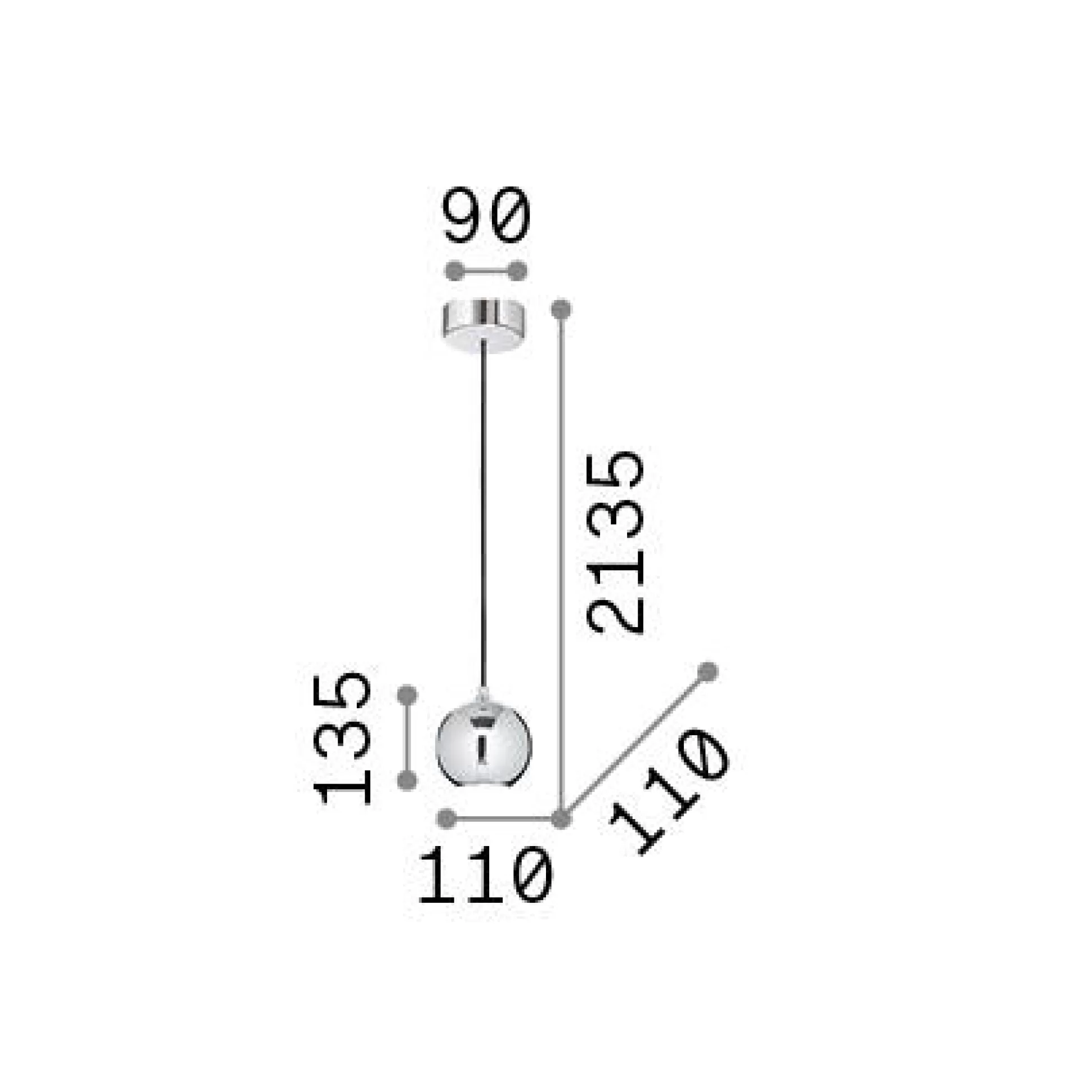 Dmora Lampade A Sospensione<Ideal-Lux - Lampada a sospensione MR JACK SP1 SMALL , 11 x 11 x h39 cm,