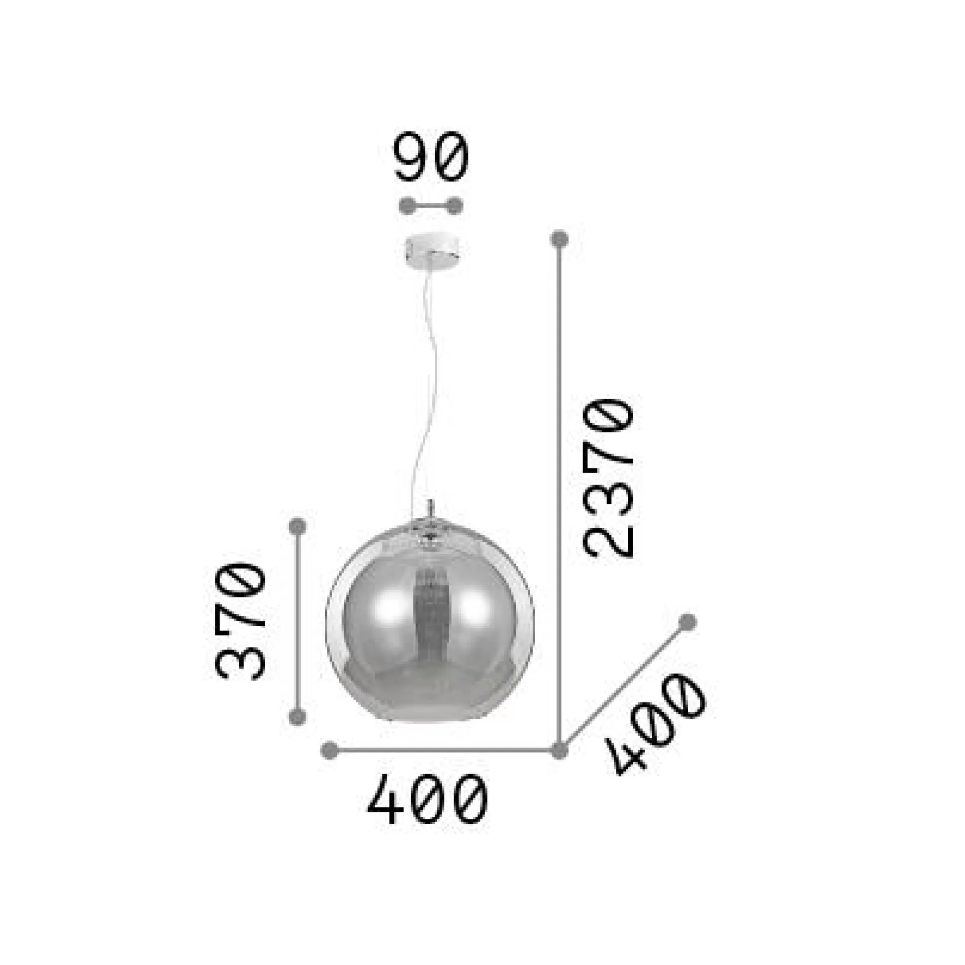 Dmora Lampade A Sospensione<Ideal-Lux - Lampada a sospensione NEMO SP1 D40 , 40 x 40 x h62 cm,