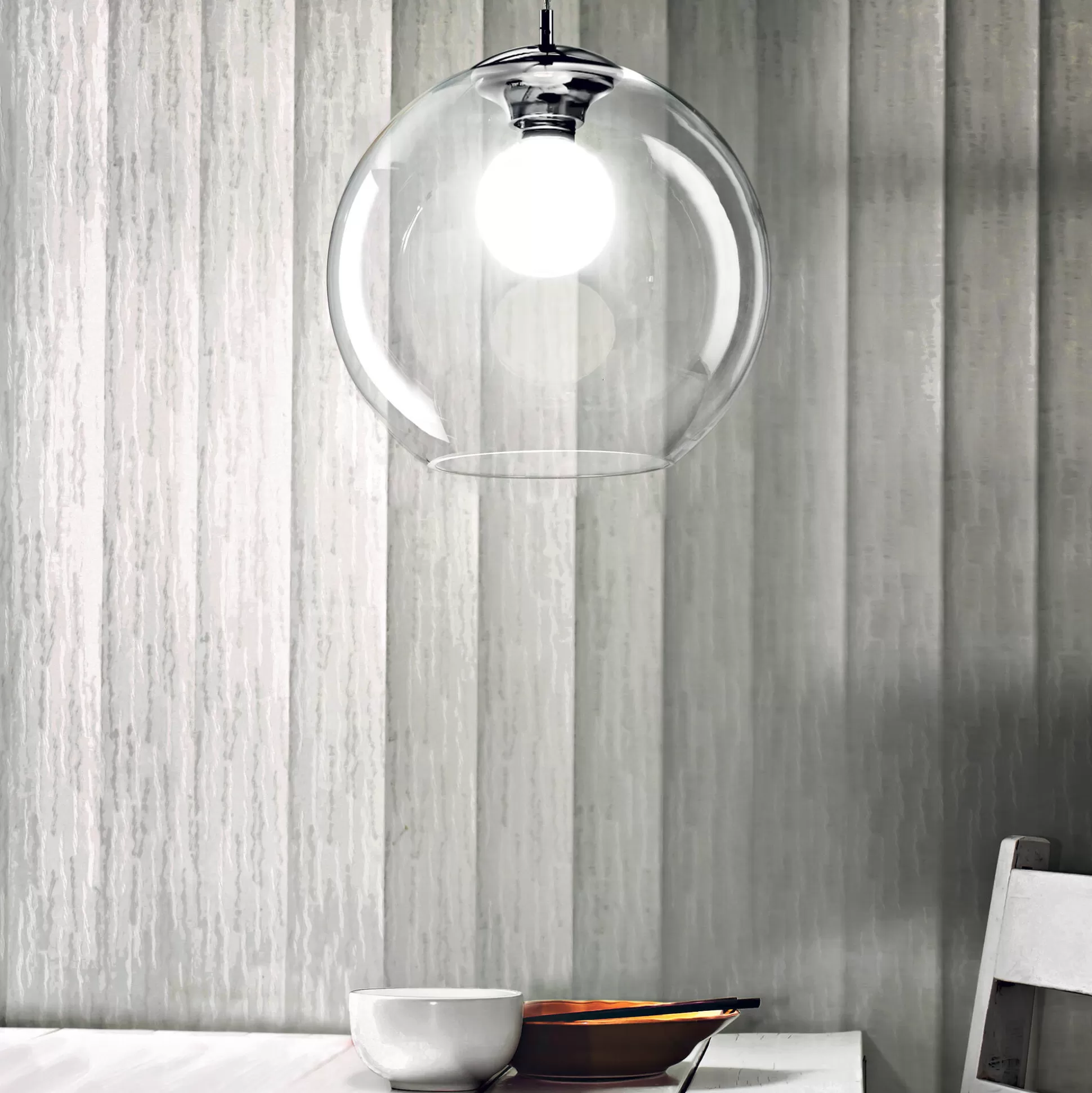 Dmora Lampade A Sospensione<Ideal-Lux - Lampada a sospensione NEMO SP1 D40 , 40 x 40 x h62 cm,