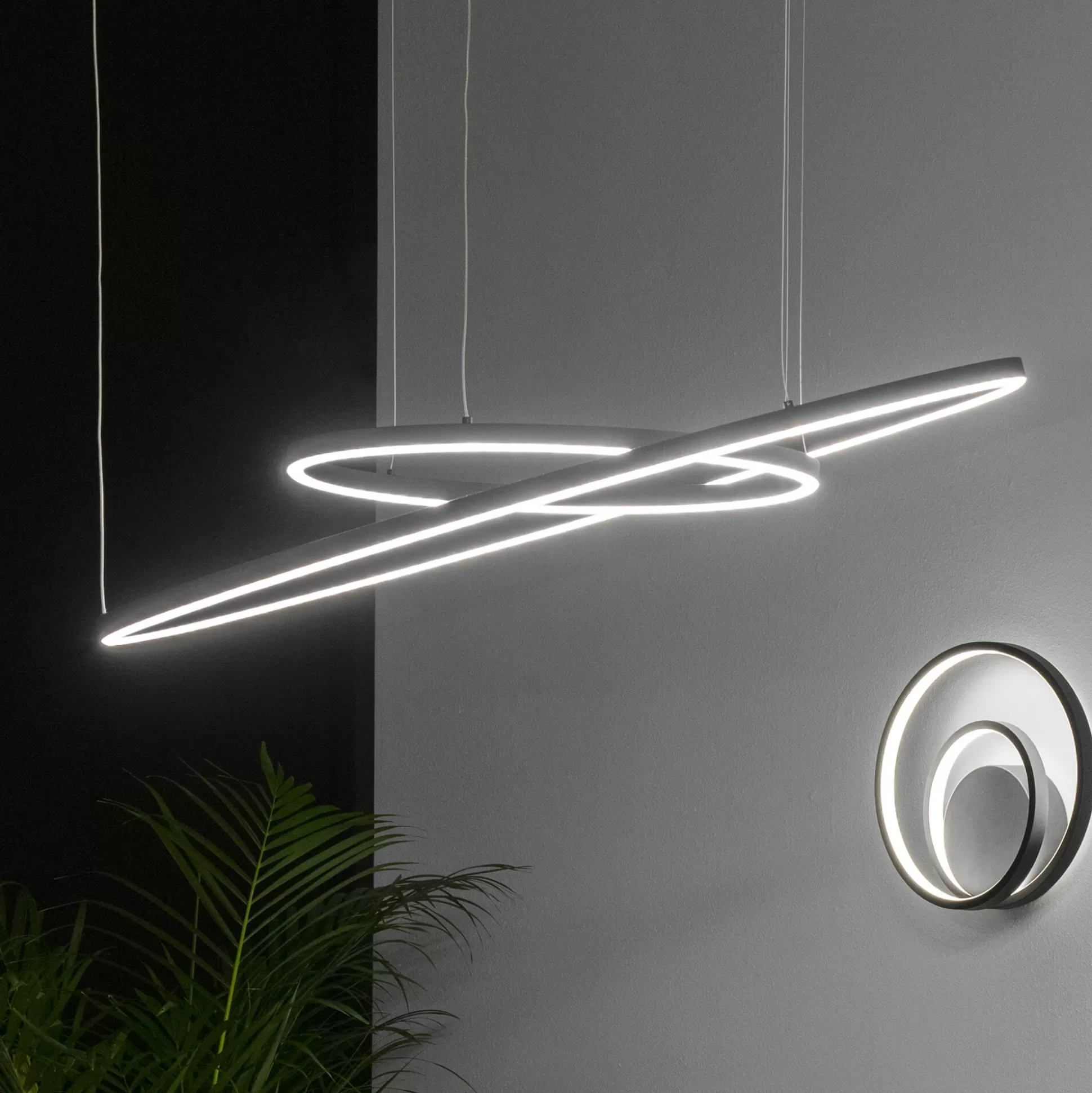 Dmora Lampade A Sospensione<Ideal-Lux - Lampada a sospensione ORACLE SLIM SP D150 ROUND 3000K DALI BK, 150 x 150 x h28 cm,