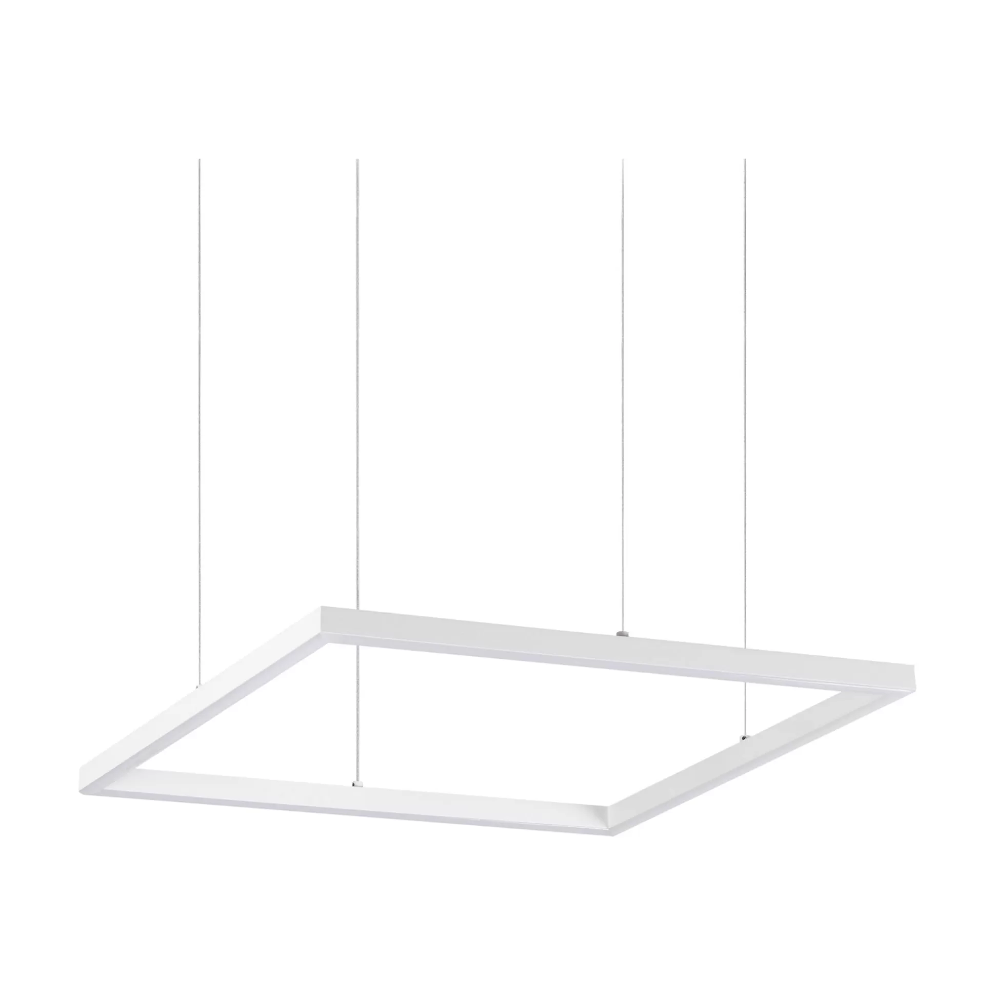 Dmora Lampade A Sospensione<Ideal-Lux - Lampada a sospensione ORACLE SLIM SP D050 SQUARE 3000K ON-OFF WH, 50 x 50 x h28 cm,