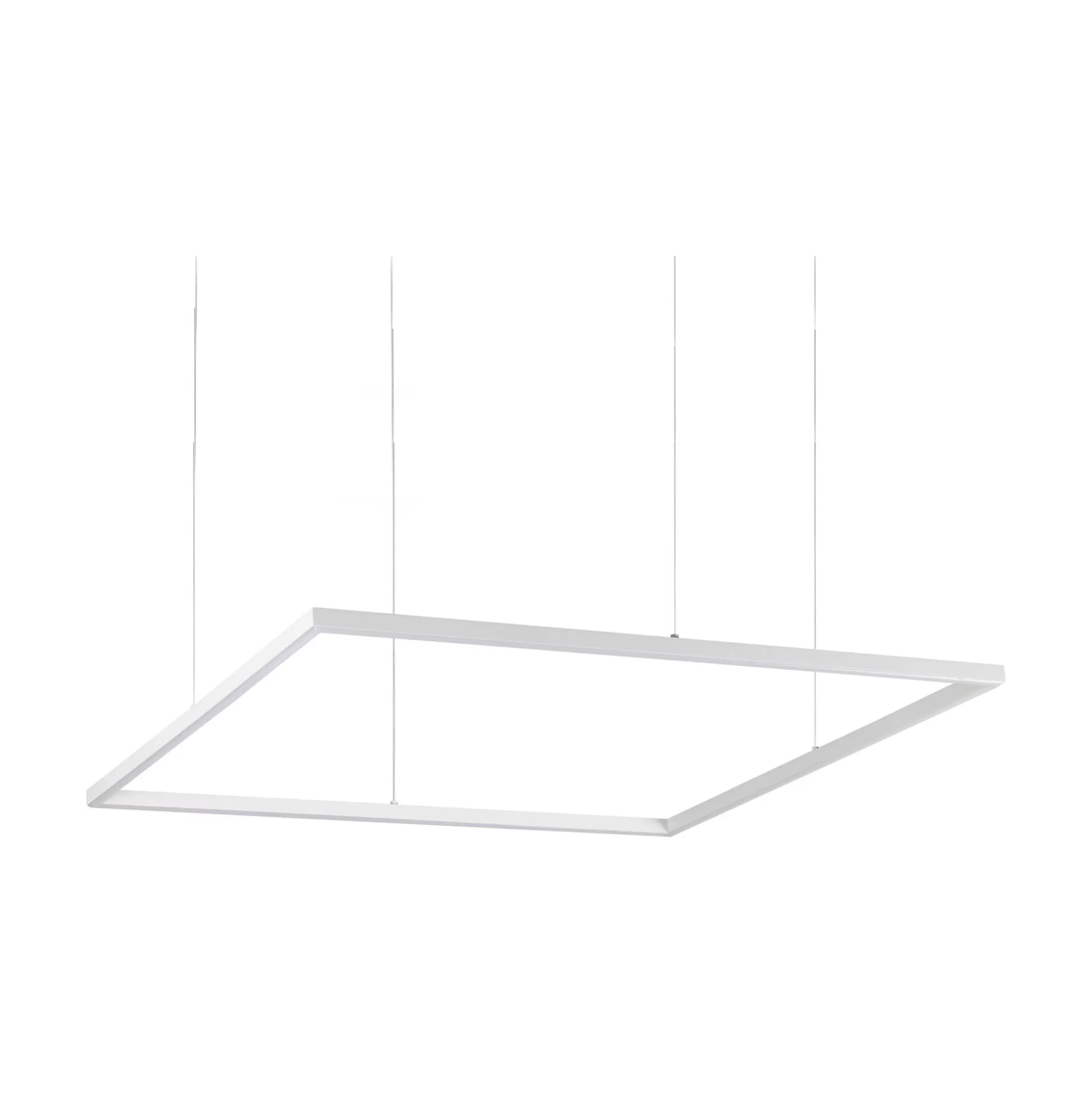 Dmora Lampade A Sospensione<Ideal-Lux - Lampada a sospensione ORACLE SLIM SP D090 SQUARE 3000K ON-OFF WH, 90 x 90 x h28 cm,