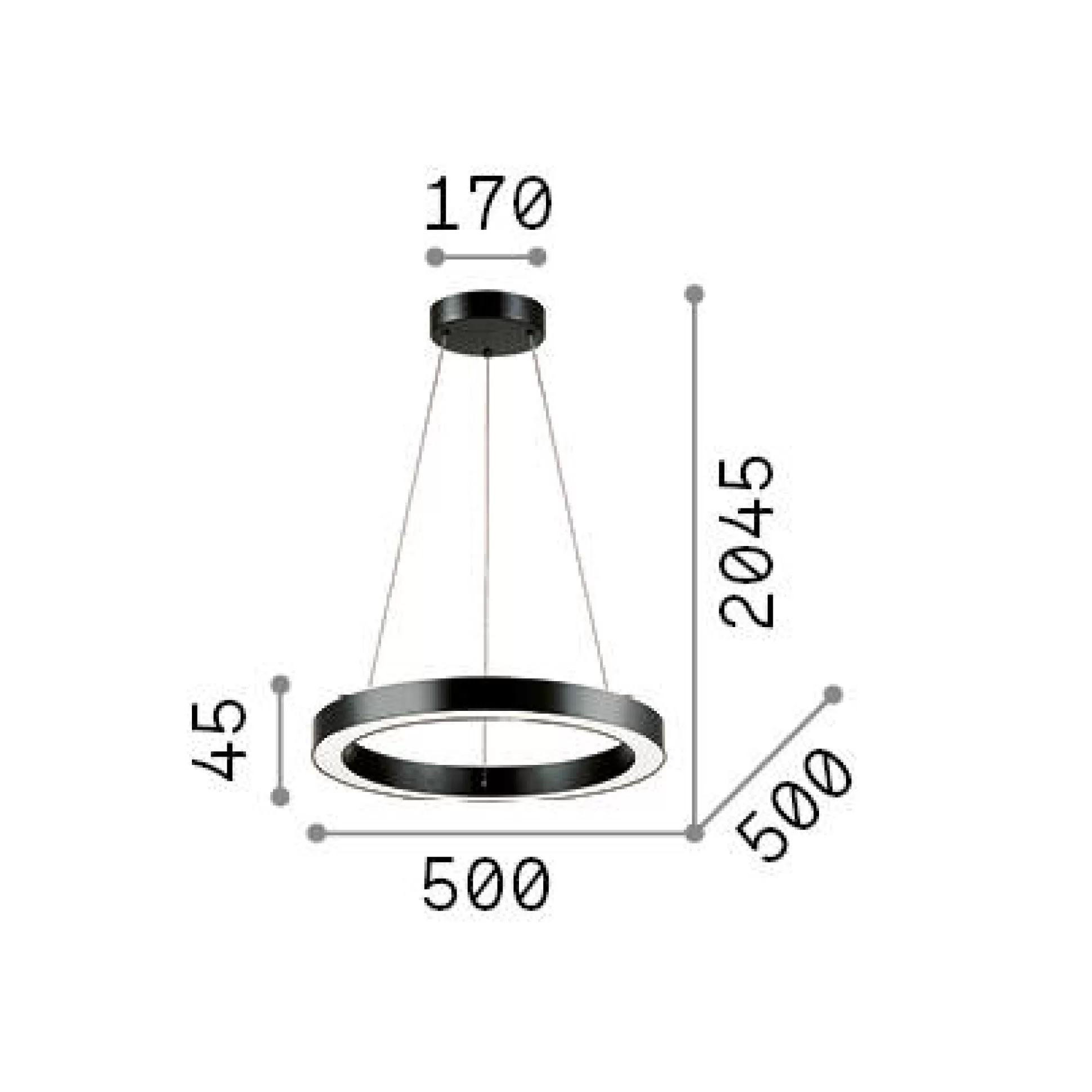 Dmora Lampade A Sospensione<Ideal-Lux - Lampada a sospensione ORACLE SP D50 , 50 x 50 x h30 cm,