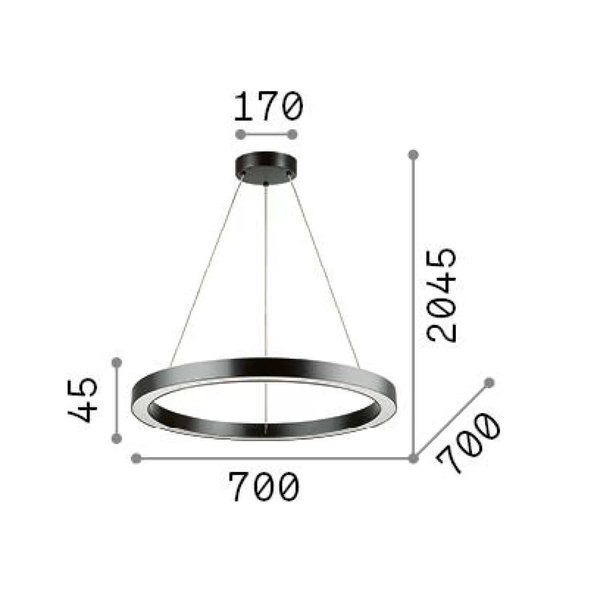 Dmora Lampade A Sospensione<Ideal-Lux - Lampada a sospensione ORACLE SP D70 , 70 x 70 x h30 cm,