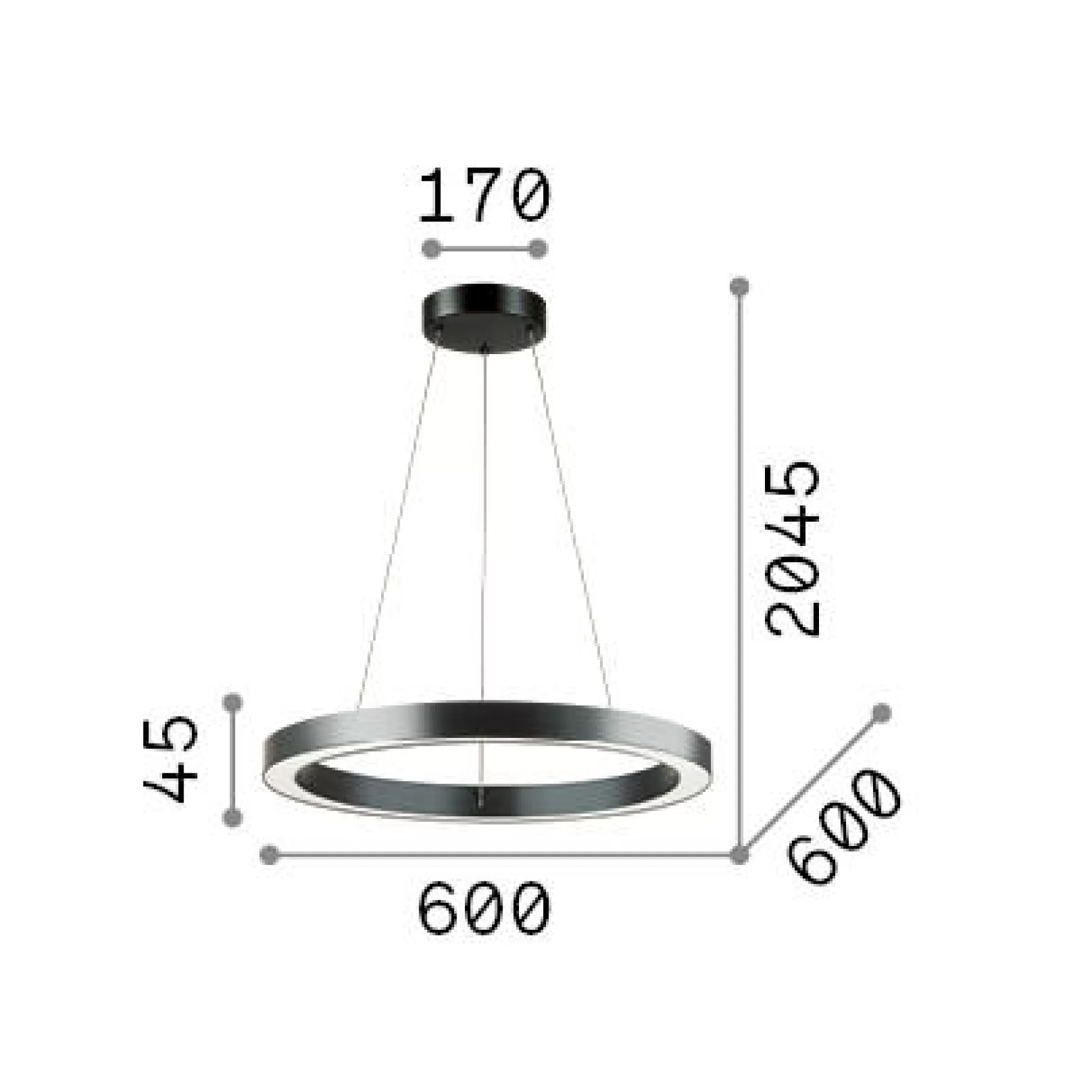 Dmora Lampade A Sospensione<Ideal-Lux - Lampada a sospensione ORACLE SP D60 , 60 x 60 x h30 cm,