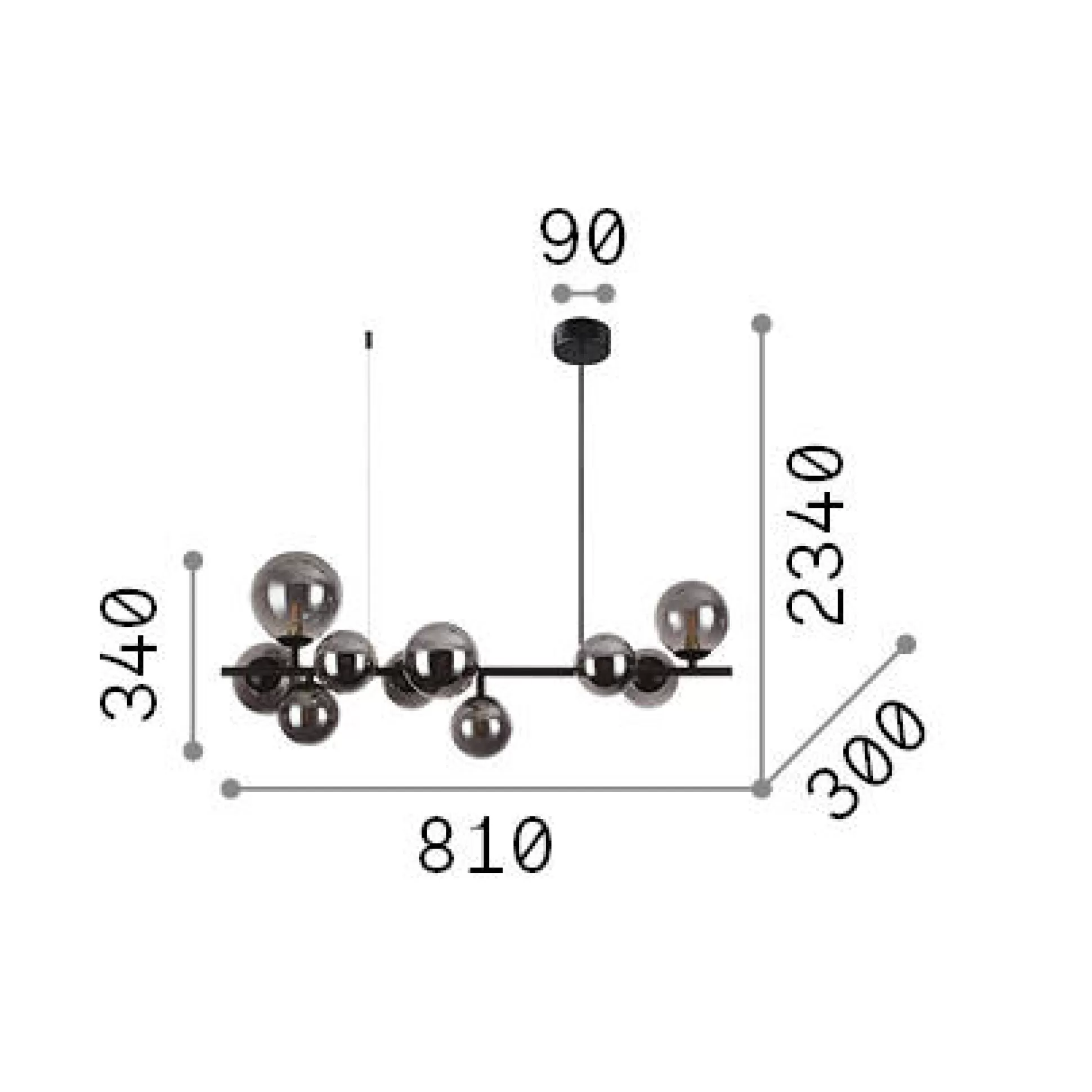Dmora Lampade A Sospensione<Ideal-Lux - Lampada a sospensione PERLAGE SP10 , 81 x 30 x h59 cm,