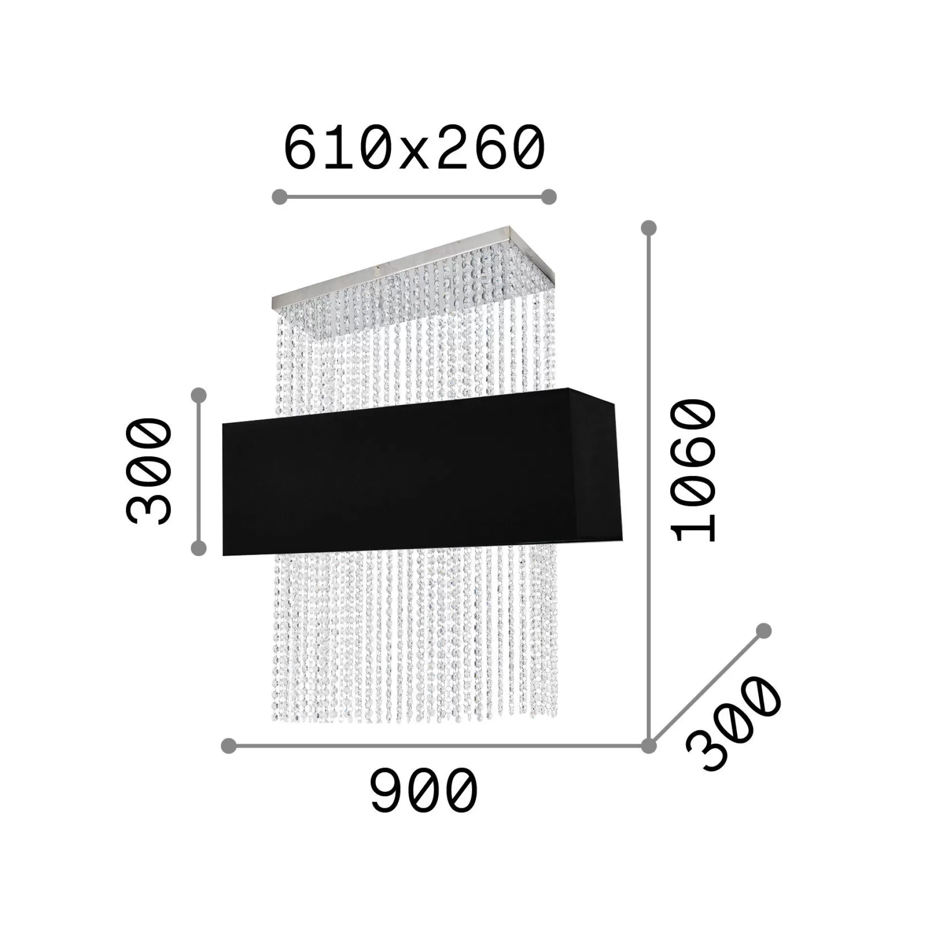 Dmora Lampade A Sospensione<Ideal-Lux - Lampada a sospensione PHOENIX SP5 , 90 x 30 x h55 cm,