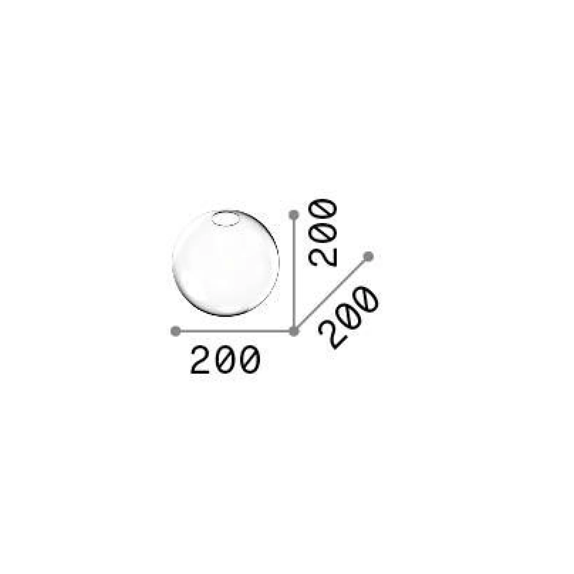Dmora Lampade A Sospensione<Ideal-Lux - Lampada a sospensione RUBBER VETRO D20 , 20 x 20 x h20 cm,
