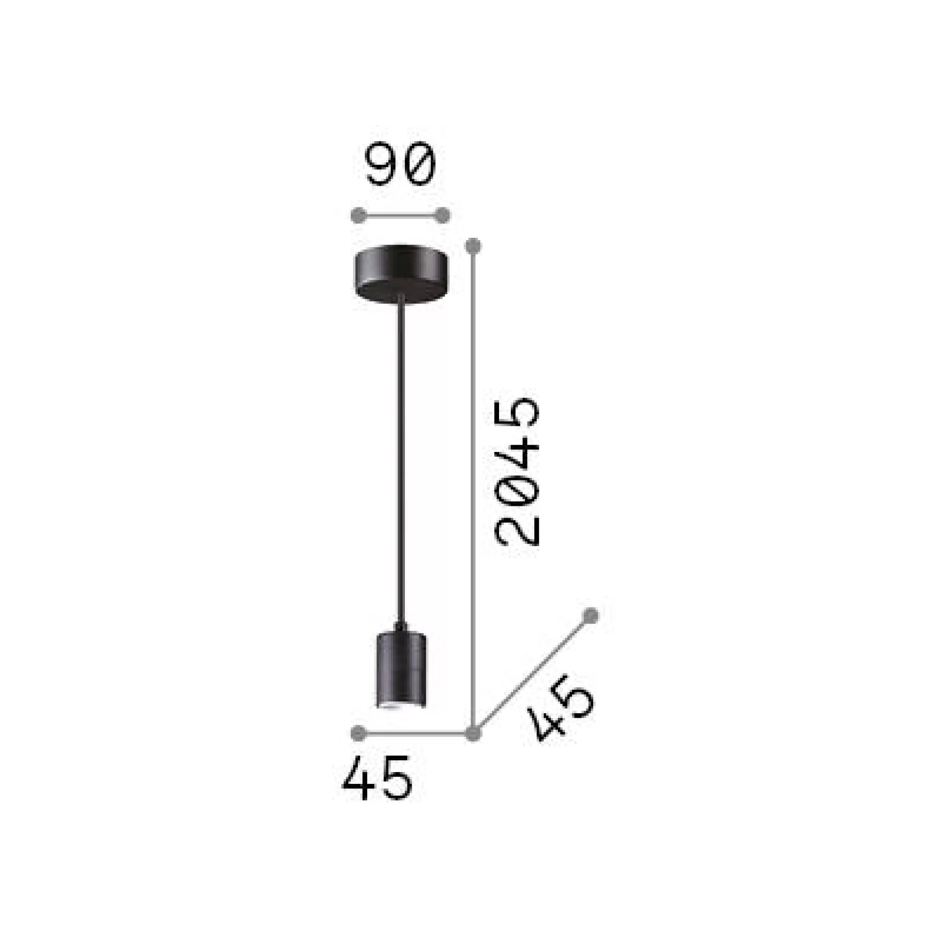 Dmora Lampade A Sospensione<Ideal-Lux - Lampada a sospensione SET UP MSP1 , 5 x 5 x h33 cm,