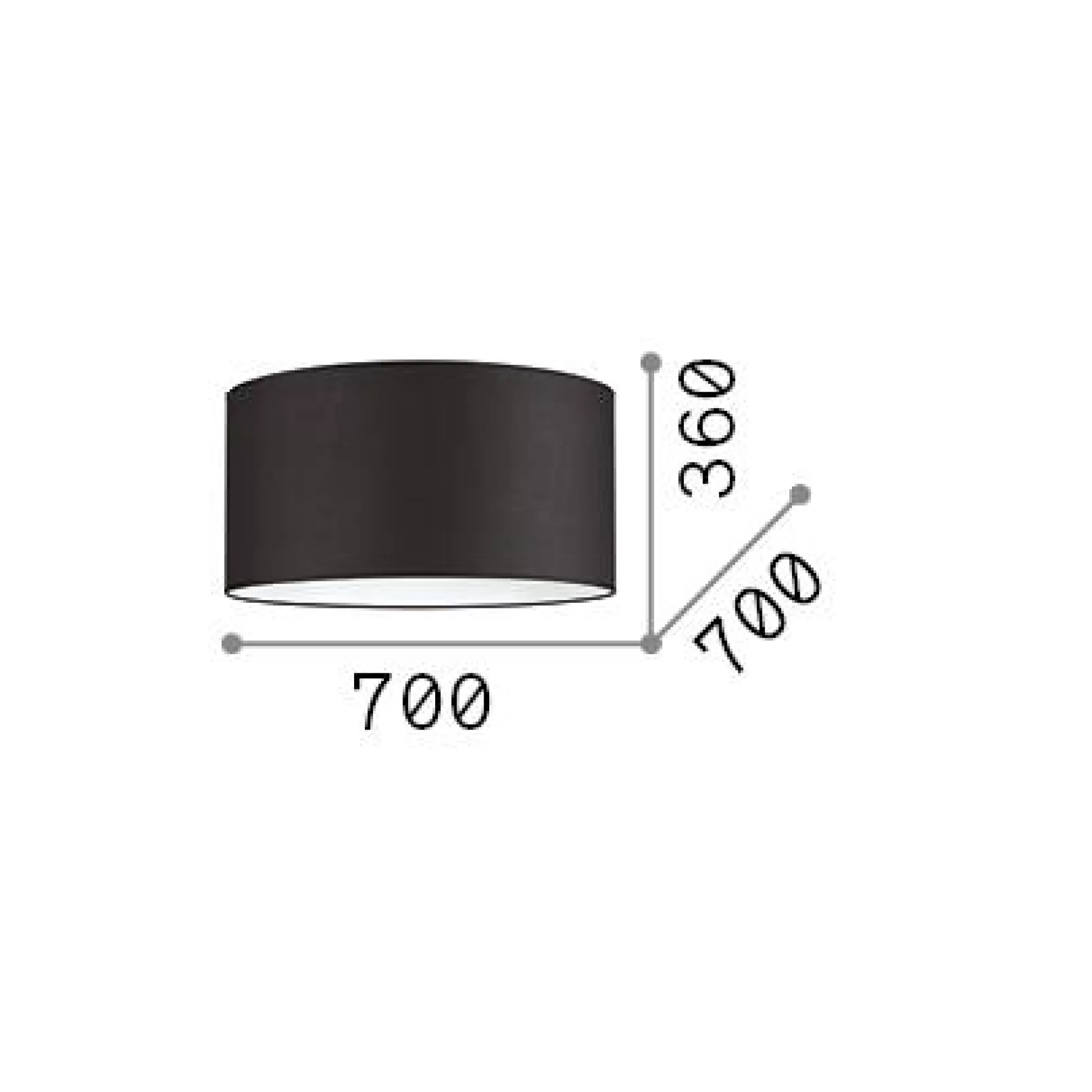 Dmora Lampade A Sospensione<Ideal-Lux - Lampada a sospensione SET UP PARALUME CILINDRO D70 , 70 x 70 x h36 cm,
