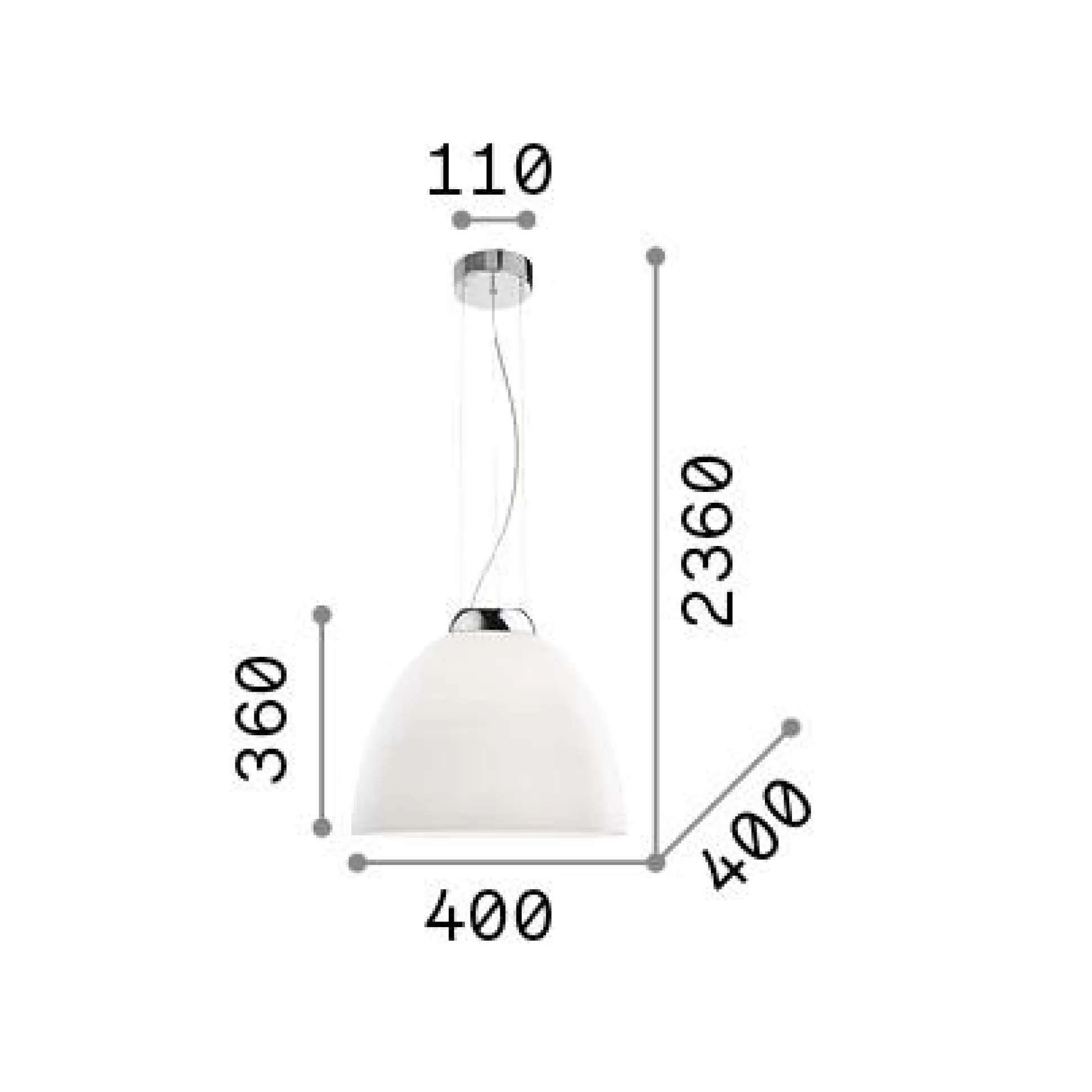 Dmora Lampade A Sospensione<Ideal-Lux - Lampada a sospensione TOLOMEO SP1 , 40 x 40 x h61 cm,