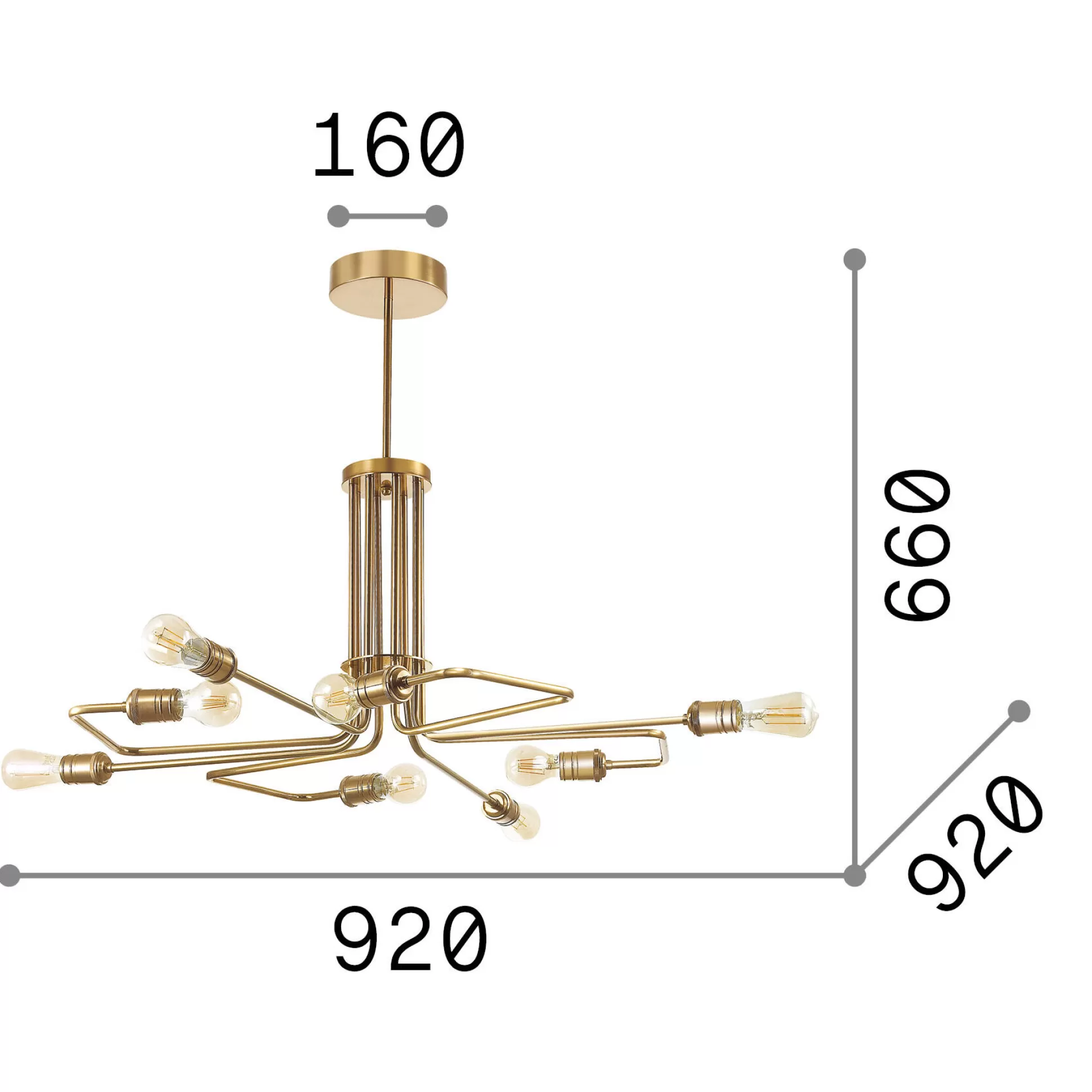 Dmora Lampade A Sospensione<Ideal-Lux - Lampada a sospensione TRIUMPH SP8 , 92 x 92 x h66 cm,