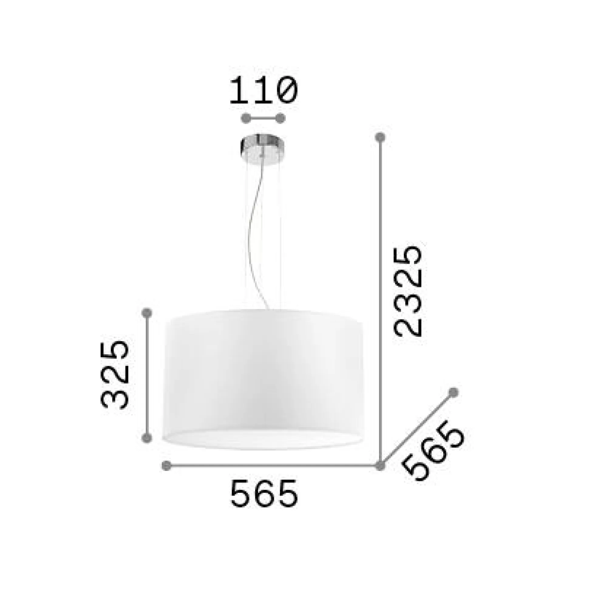 Dmora Lampade A Sospensione<Ideal-Lux - Lampada a sospensione WHEEL SP5, 57 x 57 x h58 cm,