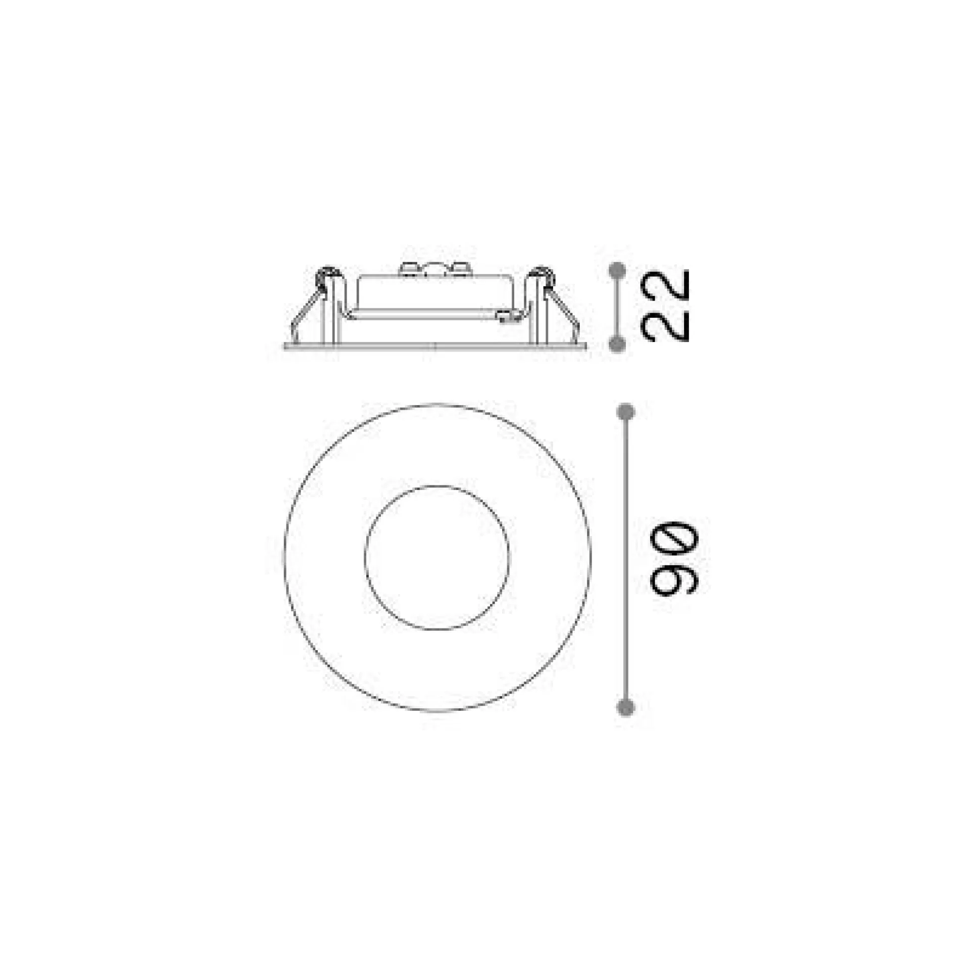 Dmora Lampade Da Incasso<Ideal-Lux - Lampada da incasso CHILL FI 4000K BK, 9 x 9 x h2 cm,
