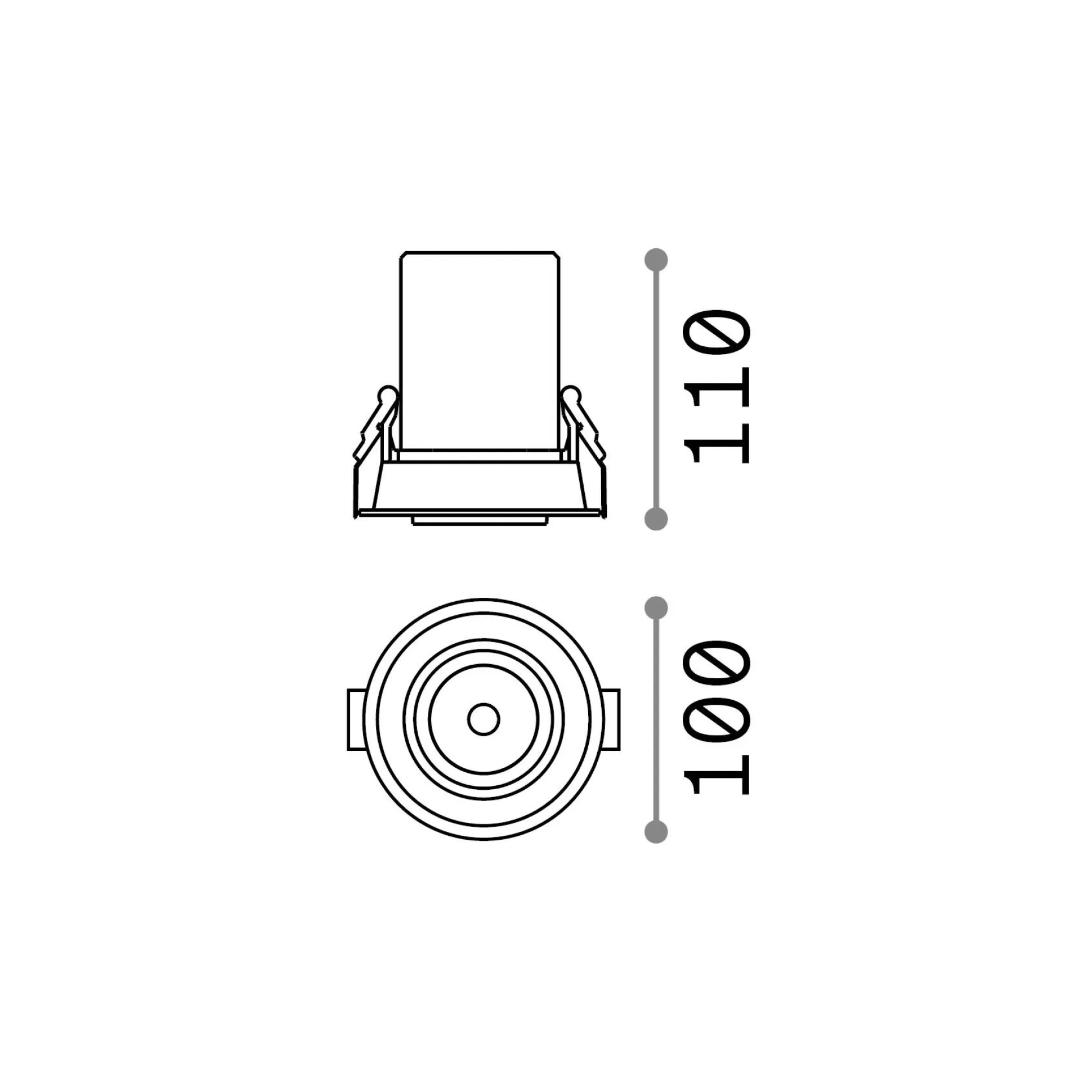 Dmora Lampade Da Incasso<Ideal-Lux - Lampada da incasso NOVA FI 12W 3000K BK, 10 x 10 x h11 cm,