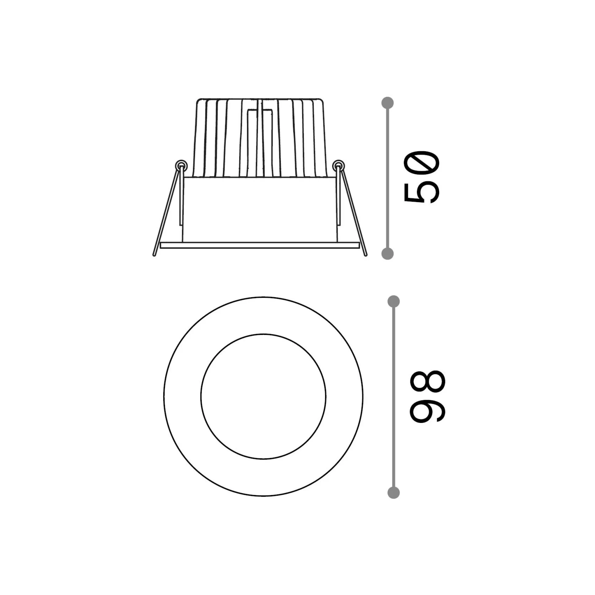 Dmora Lampade Da Incasso<Ideal-Lux - Lampada da incasso ROOM-65 FI ROUND BK, 10 x 10 x h5 cm,