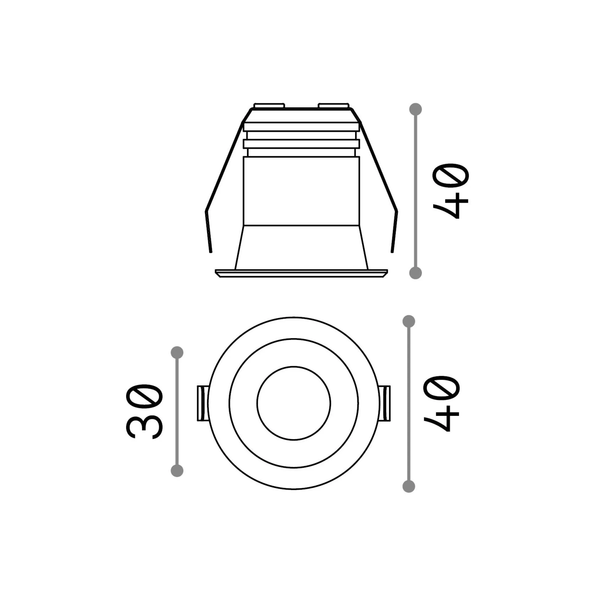 Dmora Lampade Da Incasso<Ideal-Lux - Lampada da incasso VIRUS FI BK BK, 4 x 4 x h4 cm,