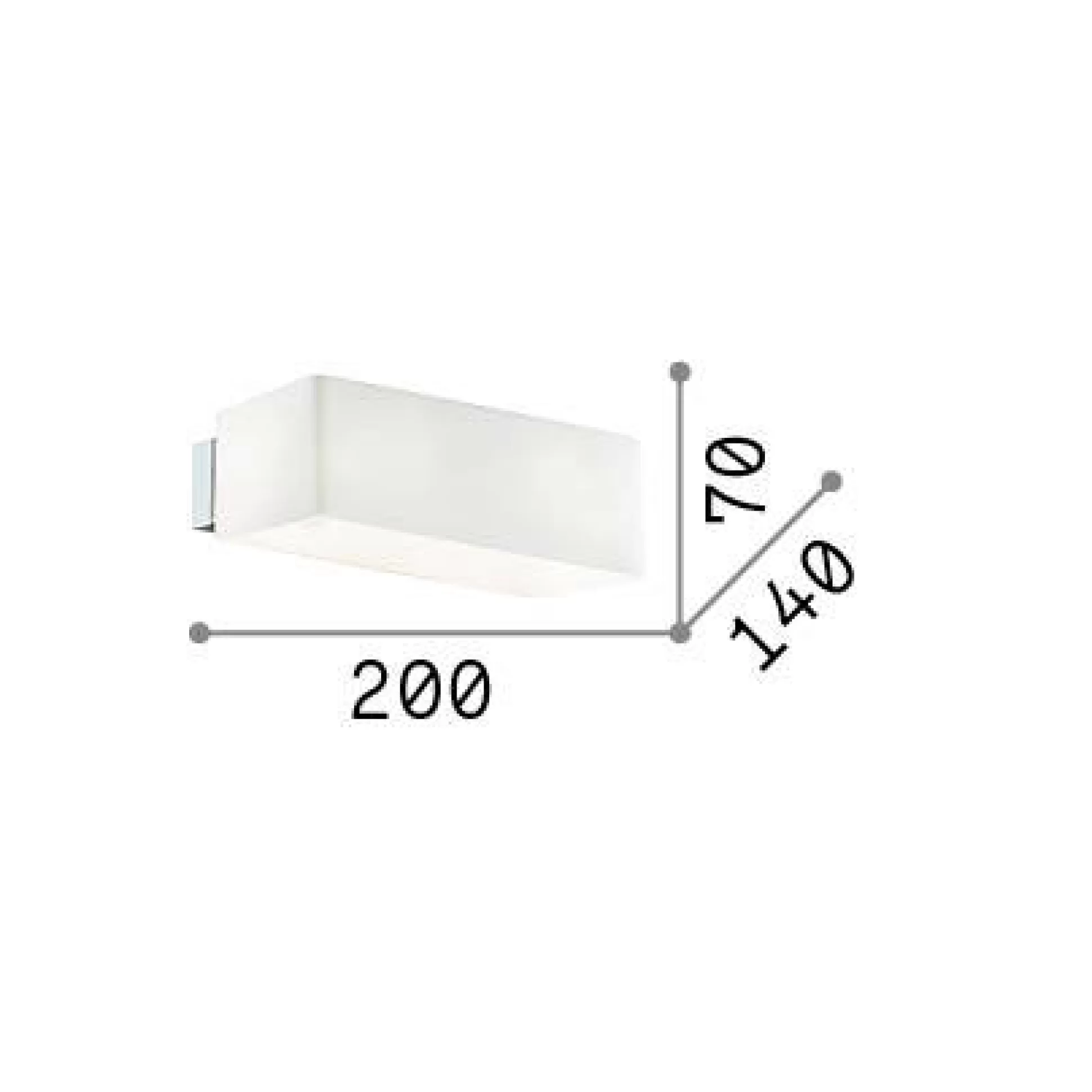 Dmora Lampade Da Parete<Ideal-Lux - Lampada da parete BOX AP2 , 20 x 7 x h14 cm,
