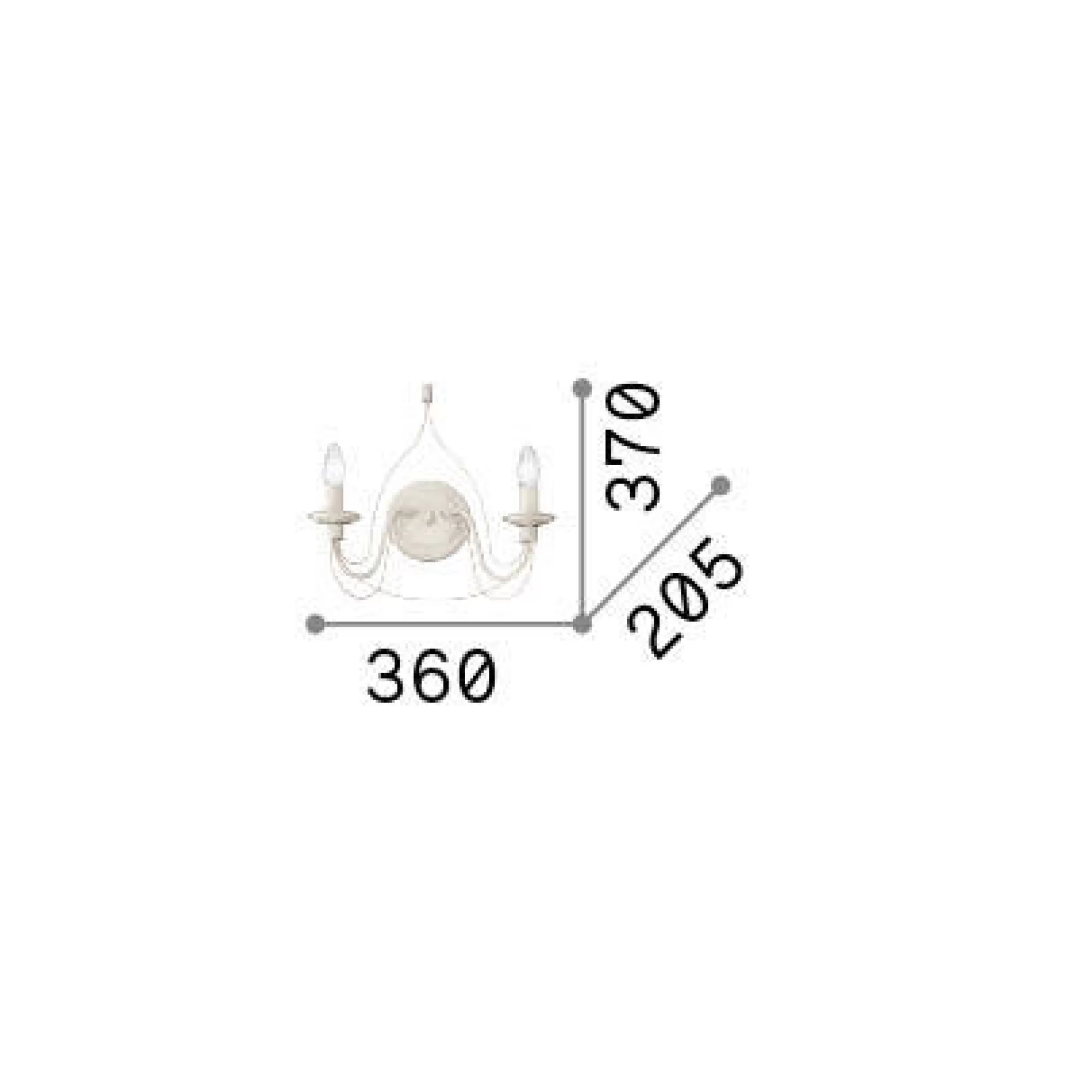 Dmora Lampade Da Parete<Ideal-Lux - Lampada da parete CORTE AP2 , Made in Italy, 36 x 37 x h21 cm,