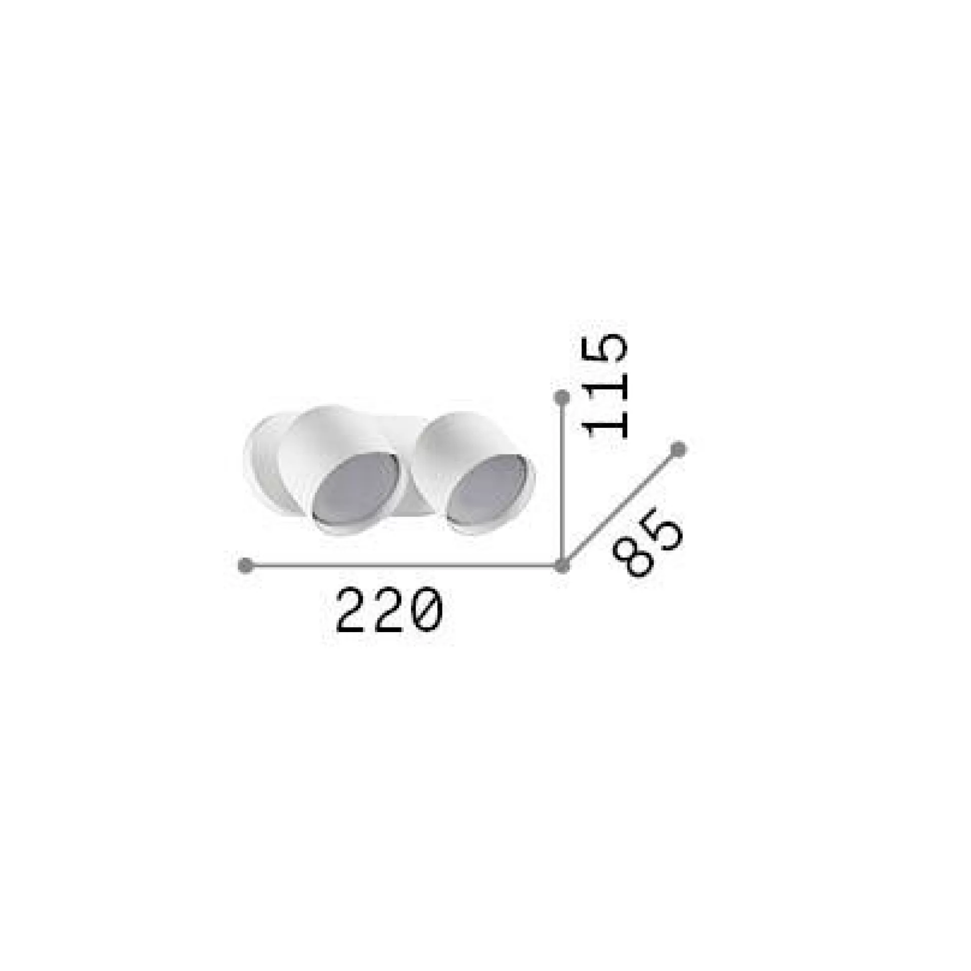 Dmora Lampade Da Parete<Ideal-Lux - Lampada da parete DODO AP2 , 22 x 12 x h9 cm,