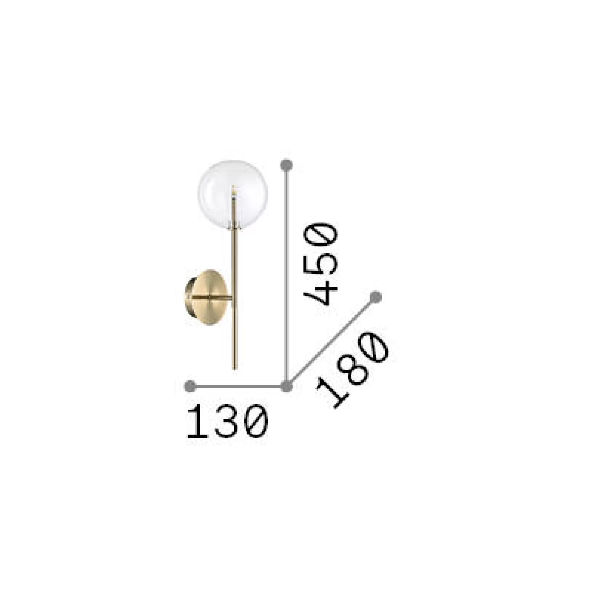 Dmora Lampade Da Parete<Ideal-Lux - Lampada da parete EQUINOXE AP1 , 13 x 45 x h18 cm,