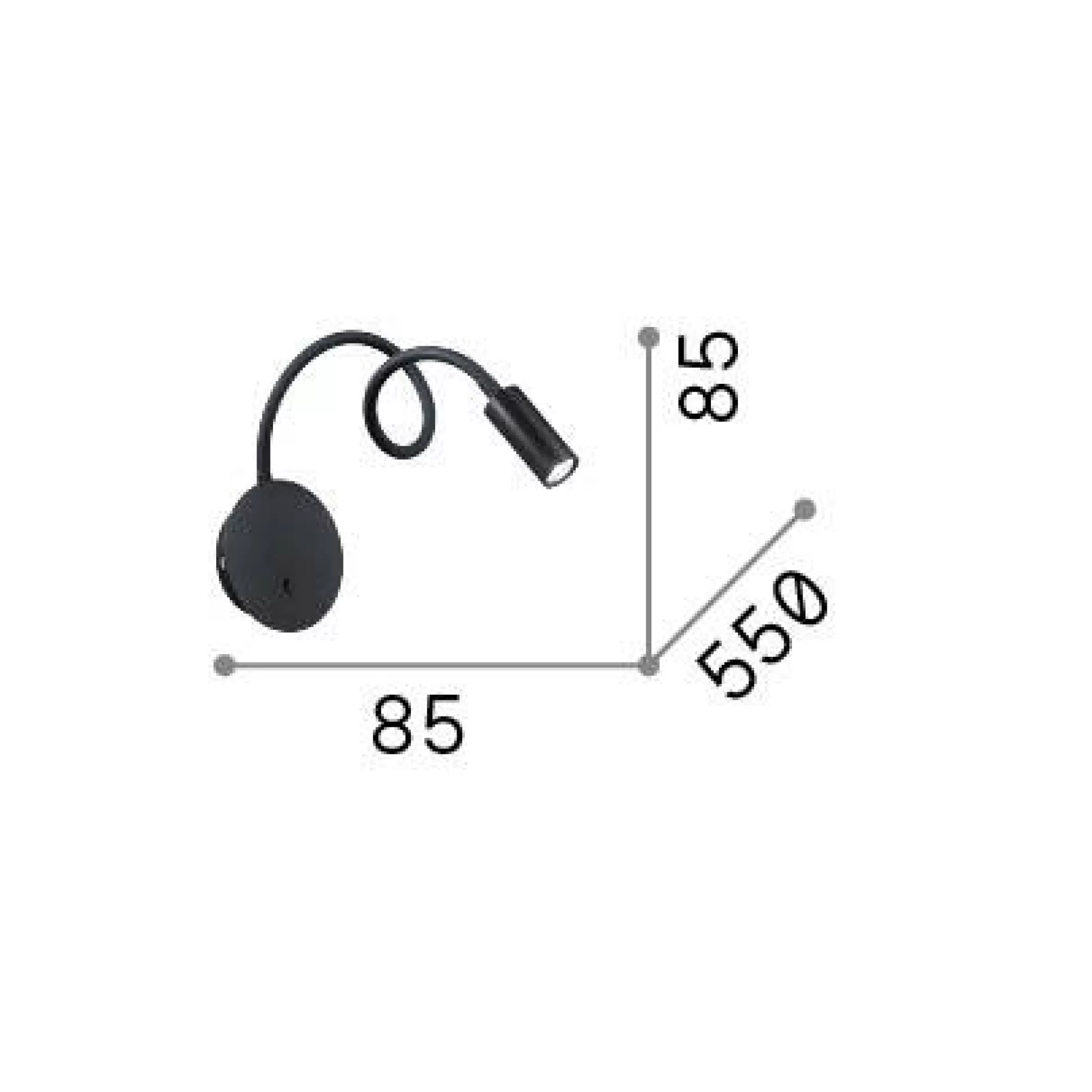 Dmora Lampade Da Parete<Ideal-Lux - Lampada da parete FOCUS-2 AP , 9 x 9 x h28 cm,