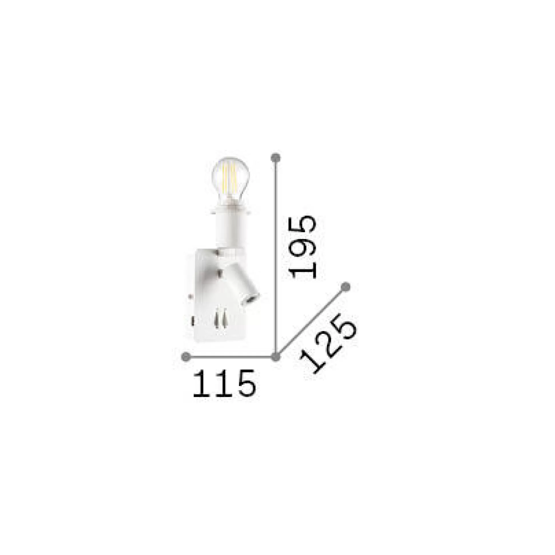 Dmora Lampade Da Parete<Ideal-Lux - Lampada da parete GEA MAP2 , 12 x 20 x h13 cm,