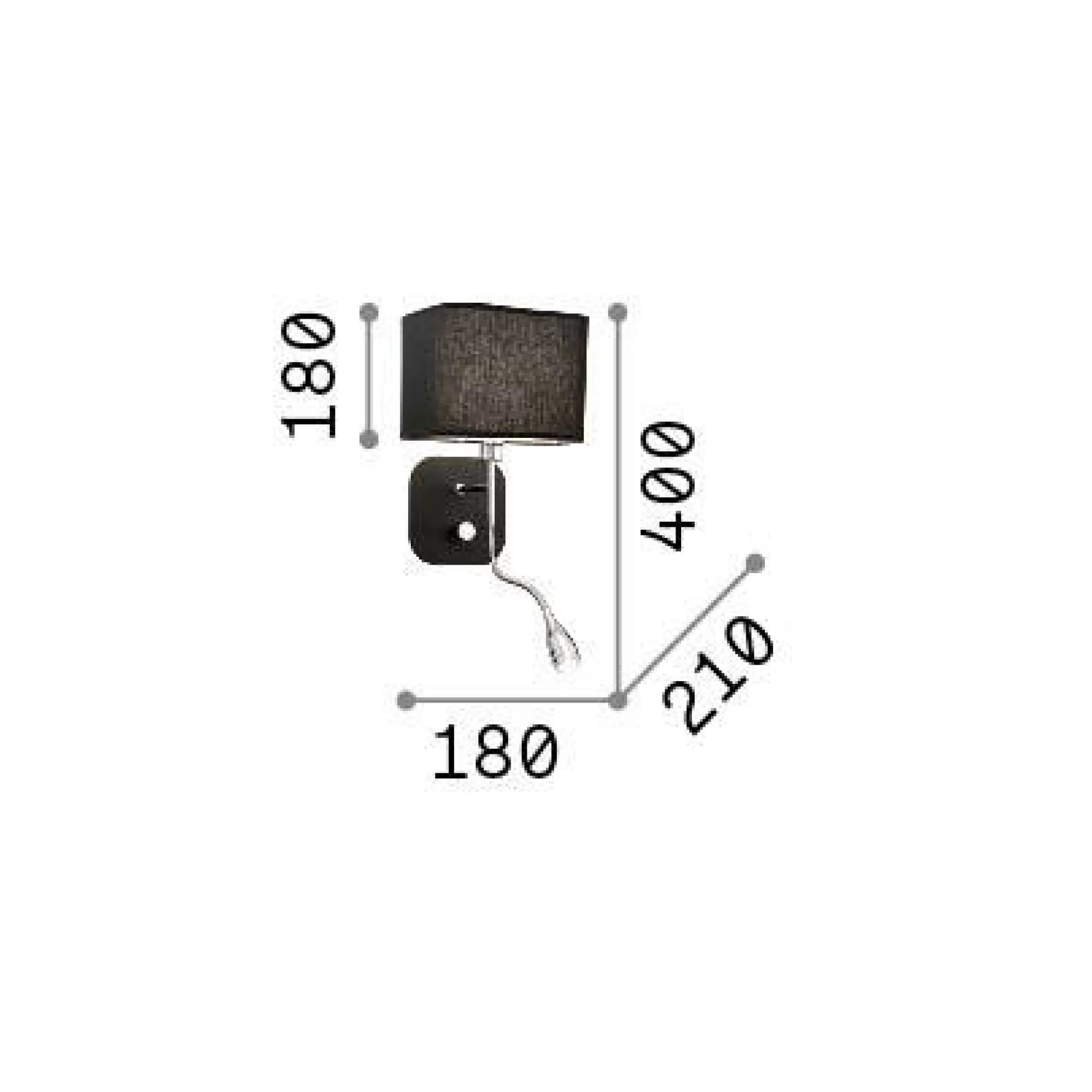 Dmora Lampade Da Parete<Ideal-Lux - Lampada da parete HOLIDAY AP2 , 18 x 40 x h21 cm,