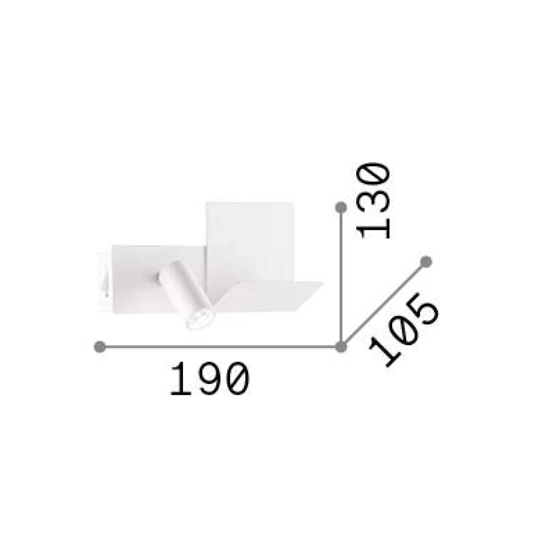 Dmora Lampade Da Parete<Ideal-Lux - Lampada da parete KOMODO-1 AP , 19 x 13 x h8 cm,