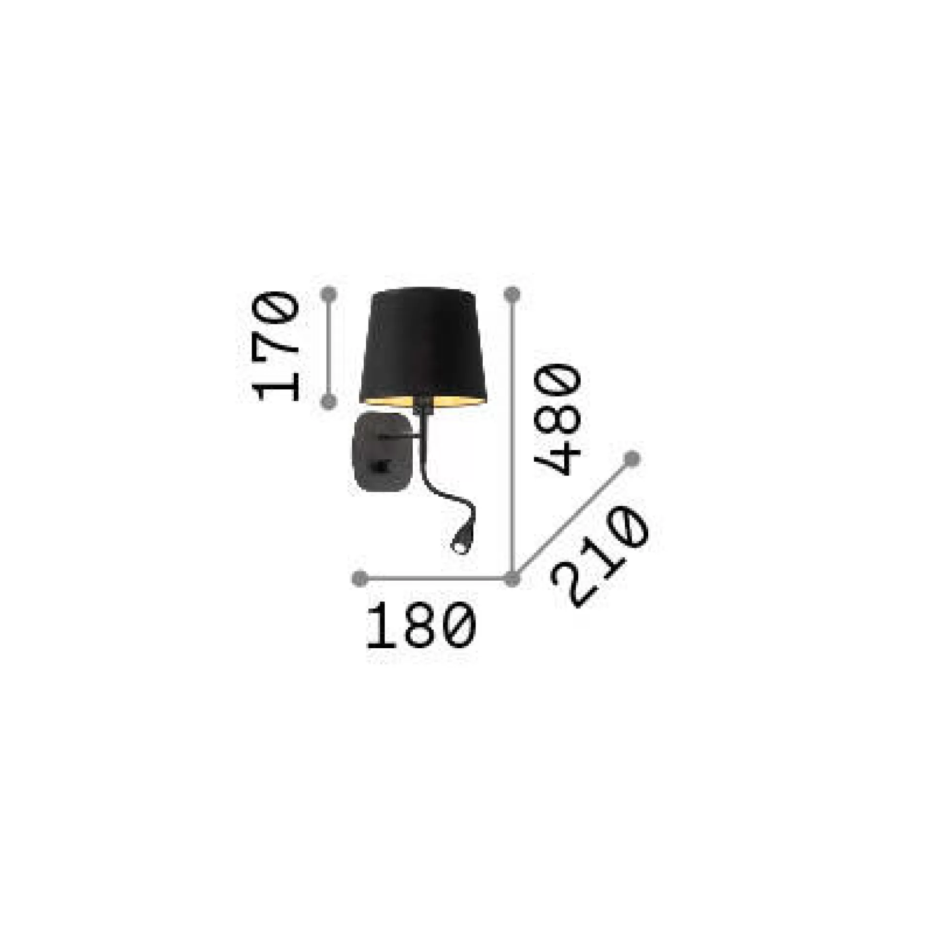 Dmora Lampade Da Parete<Ideal-Lux - Lampada da parete NORDIK AP2, 18 x 48 x h21 cm,