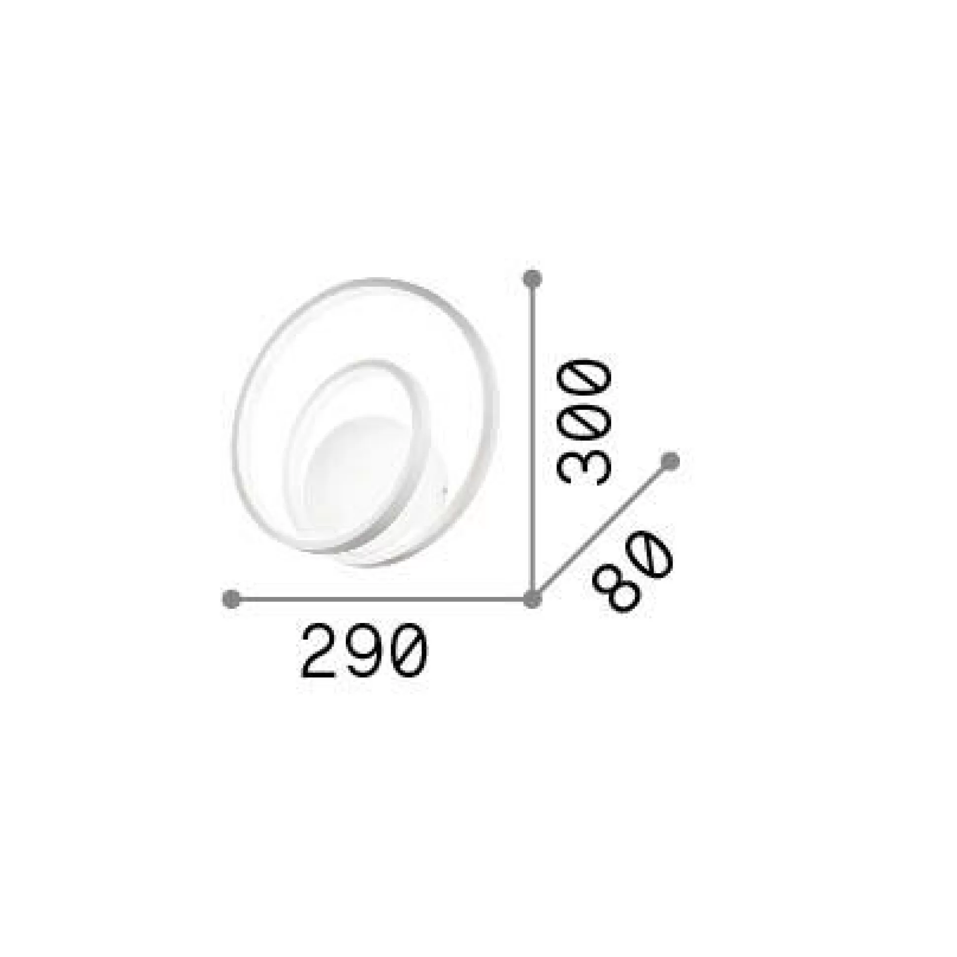 Dmora Lampade Da Parete<Ideal-Lux - Lampada da parete OZ AP ON-OFF , 29 x 30 x h8 cm,