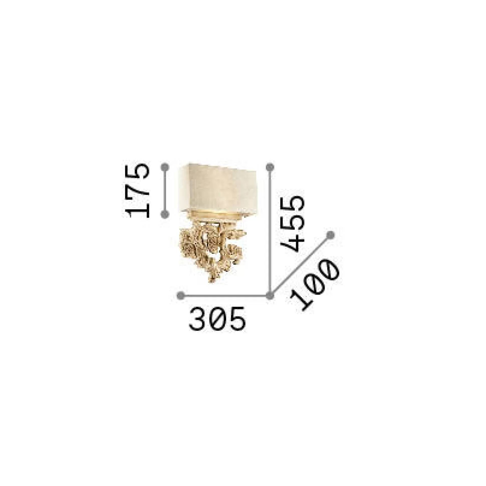 Dmora Lampade Da Parete<Ideal-Lux - Lampada da parete PETER AP2, 31 x 46 x h10 cm,