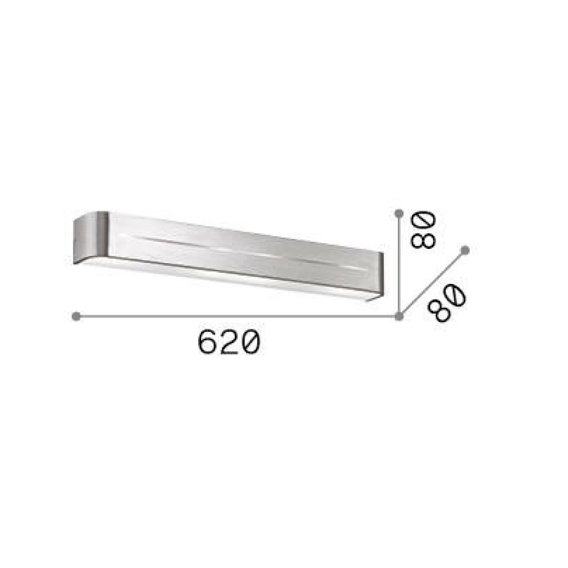 Dmora Lampade Da Parete<Ideal-Lux - Lampada da parete POSTA AP4 ALLUMINIO, 62 x 8 x h8 cm,