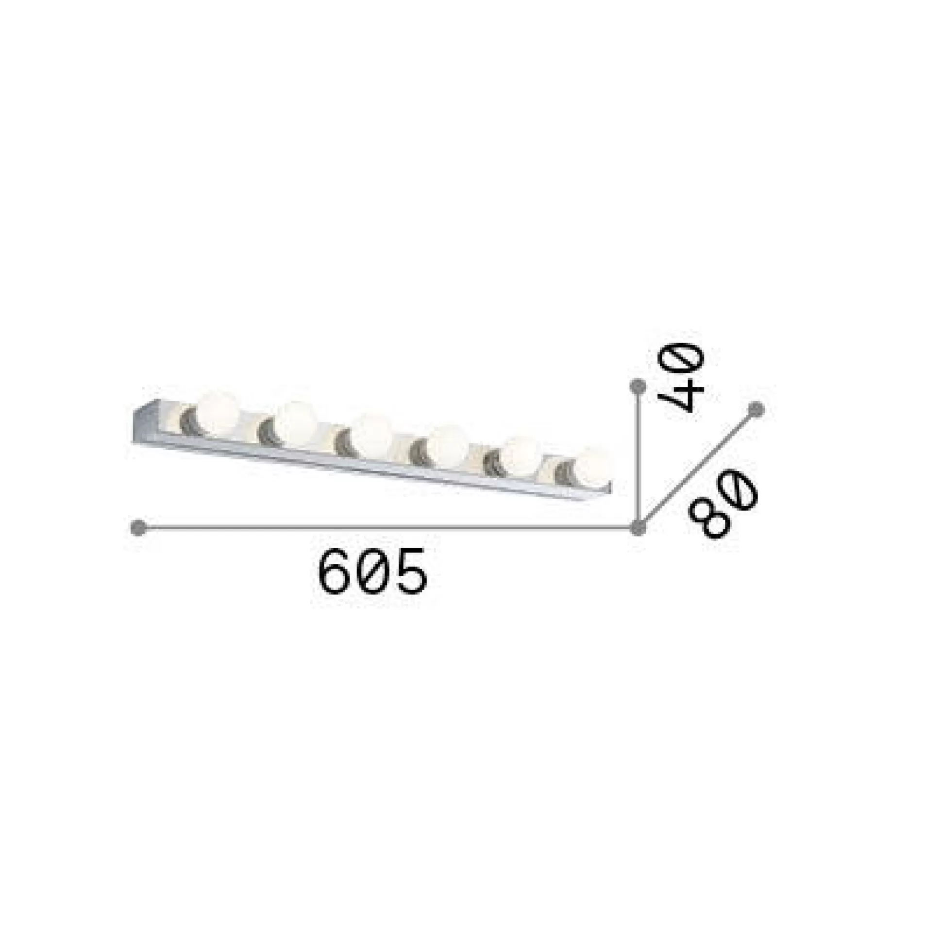 Dmora Lampade Da Parete<Ideal-Lux - Lampada da parete PRIVE' AP6 , 61 x 4 x h8 cm,