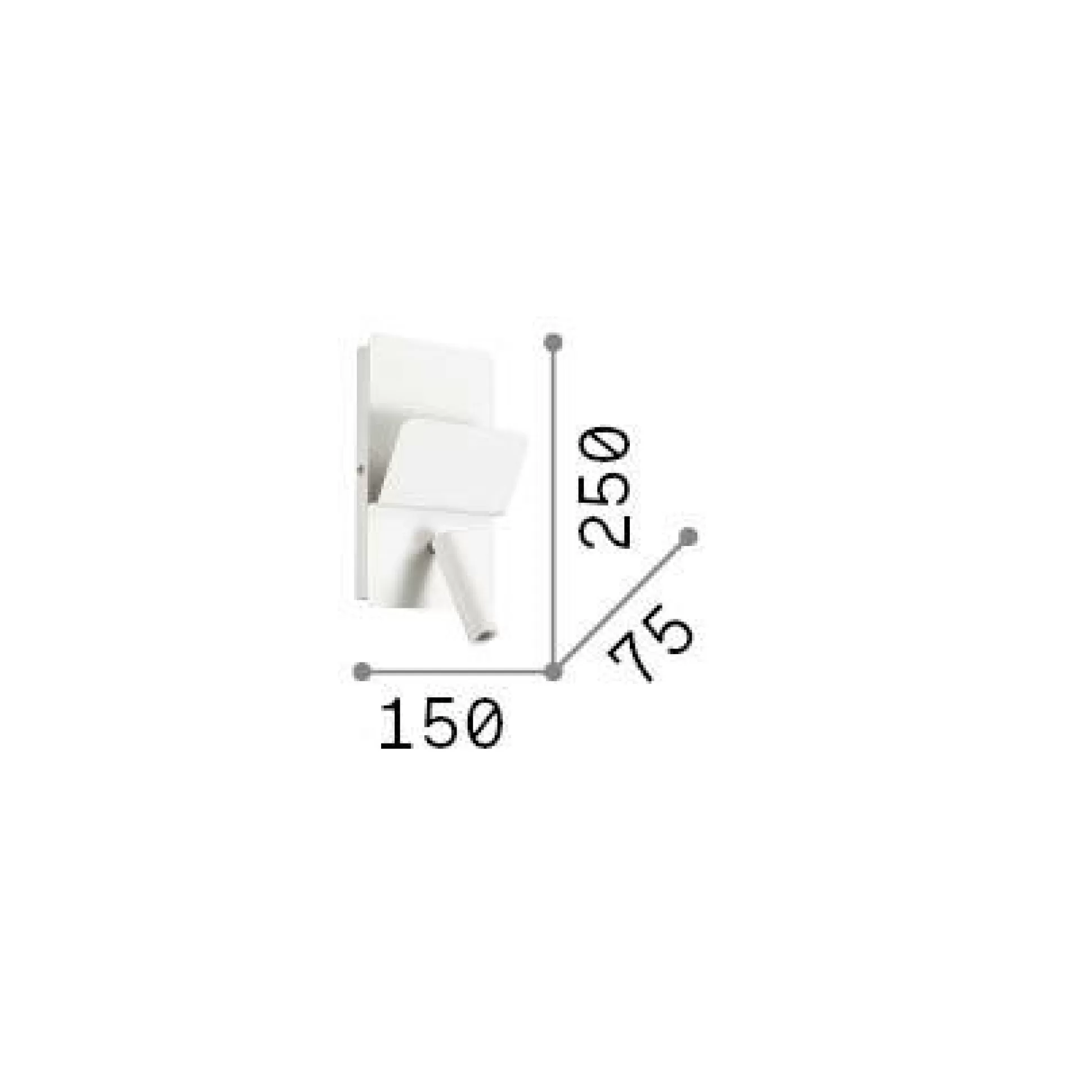 Dmora Lampade Da Parete<Ideal-Lux - Lampada da parete READ AP , 15 x 25 x h8 cm,