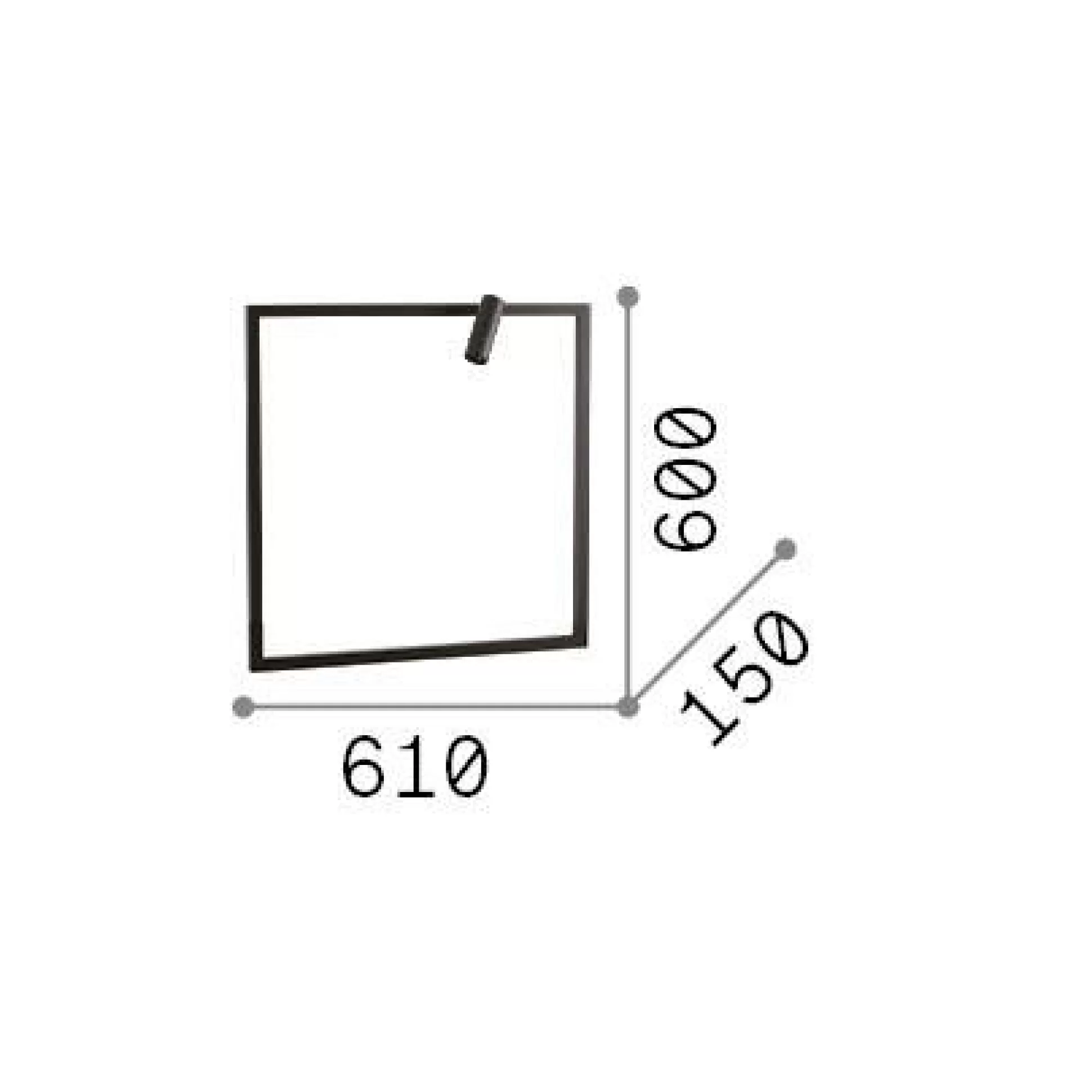 Dmora Lampade Da Parete<Ideal-Lux - Lampada da parete SYNTESI AP SQUARE , 61 x 60 x h15 cm,