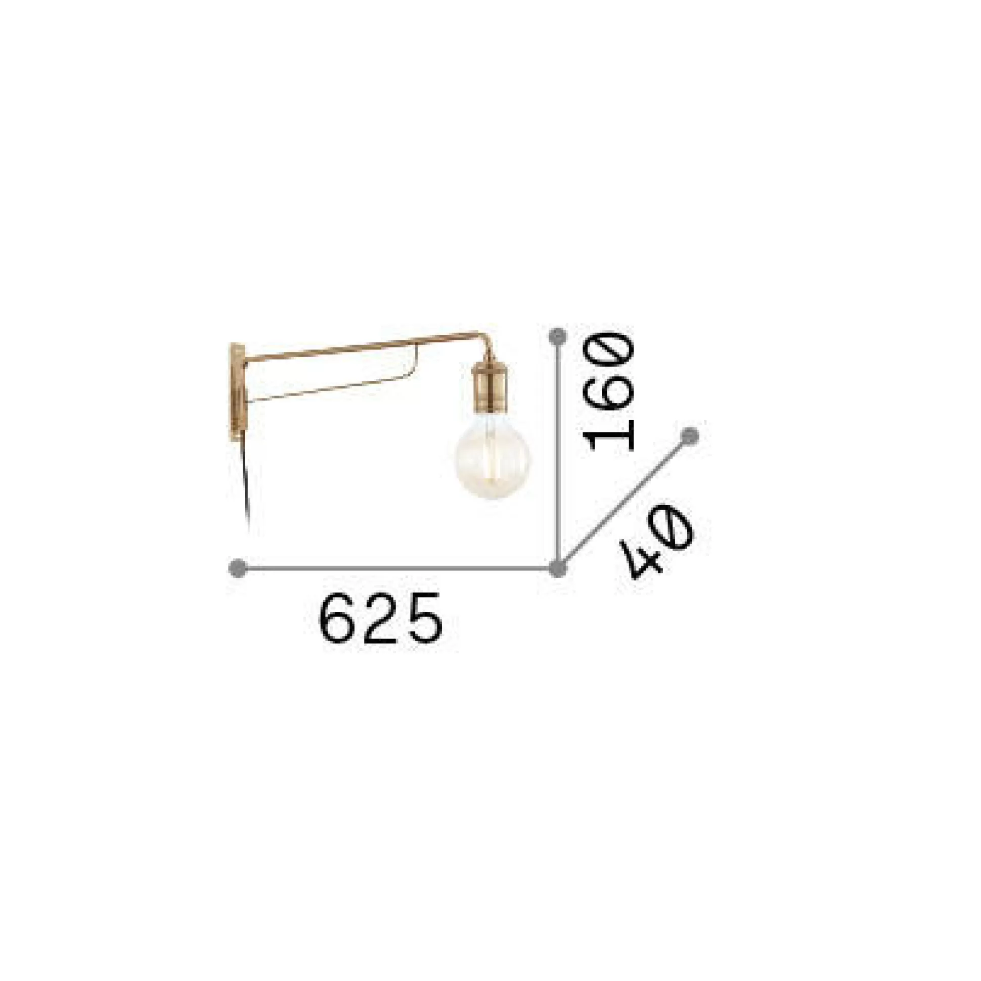 Dmora Lampade Da Parete<Ideal-Lux - Lampada da parete TRIUMPH AP1 , 4 x 16 x h63 cm,