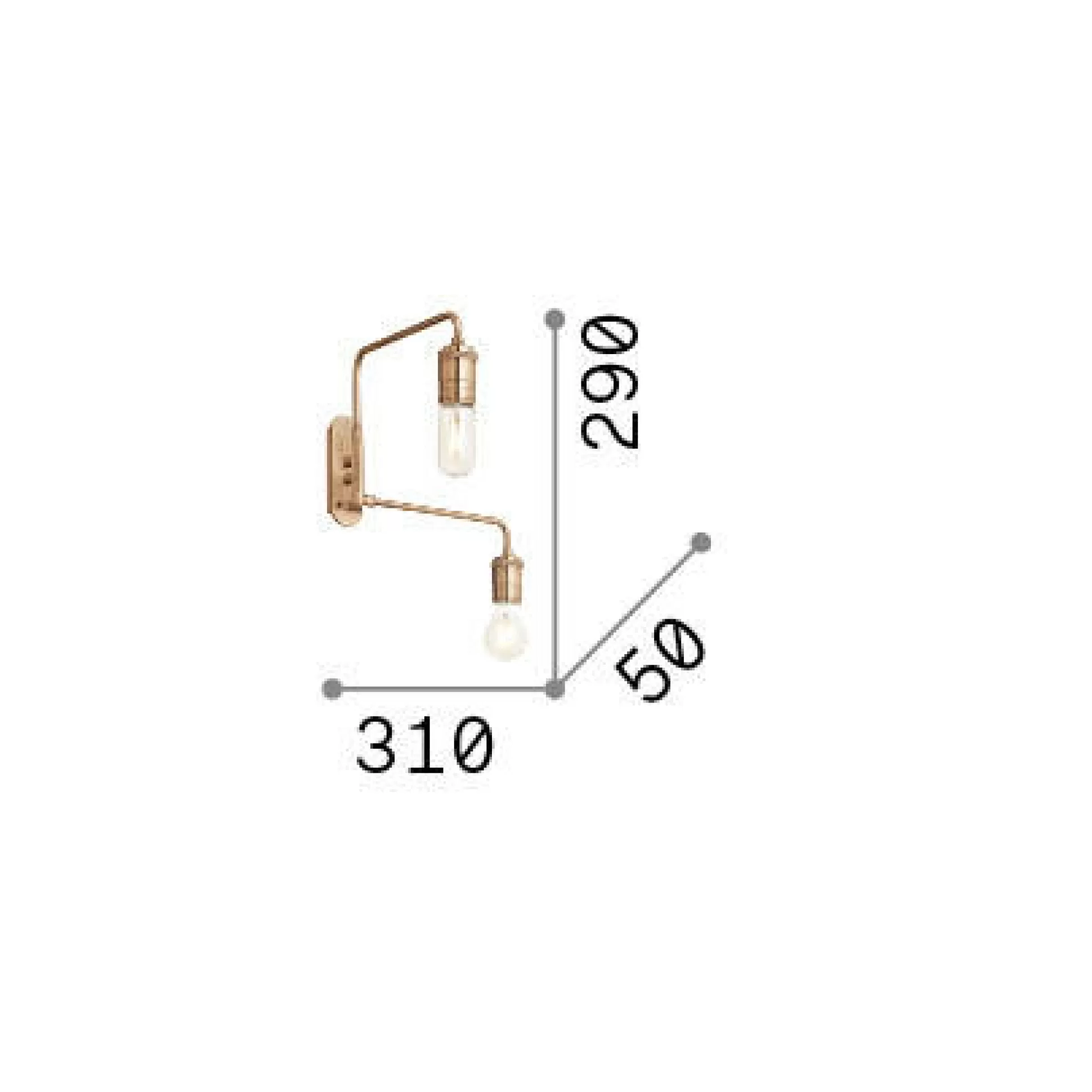 Dmora Lampade Da Parete<Ideal-Lux - Lampada da parete TRIUMPH AP2 , 5 x 29 x h31 cm,
