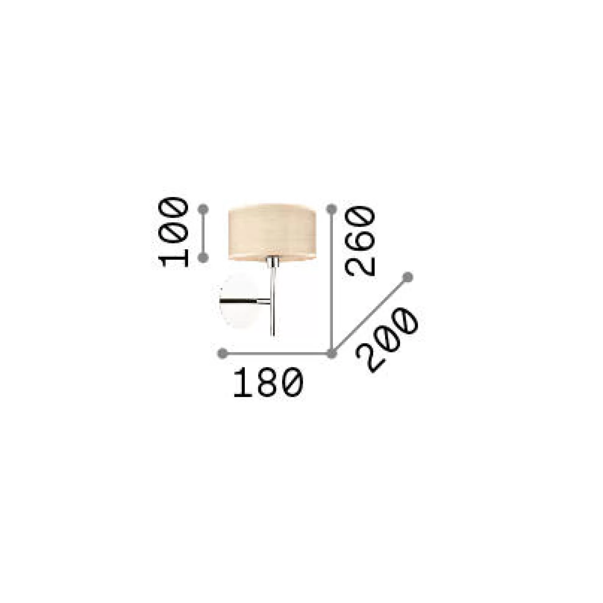 Dmora Lampade Da Parete<Ideal-Lux - Lampada da parete WOODY AP1 WOOD, 18 x 26 x h20 cm,