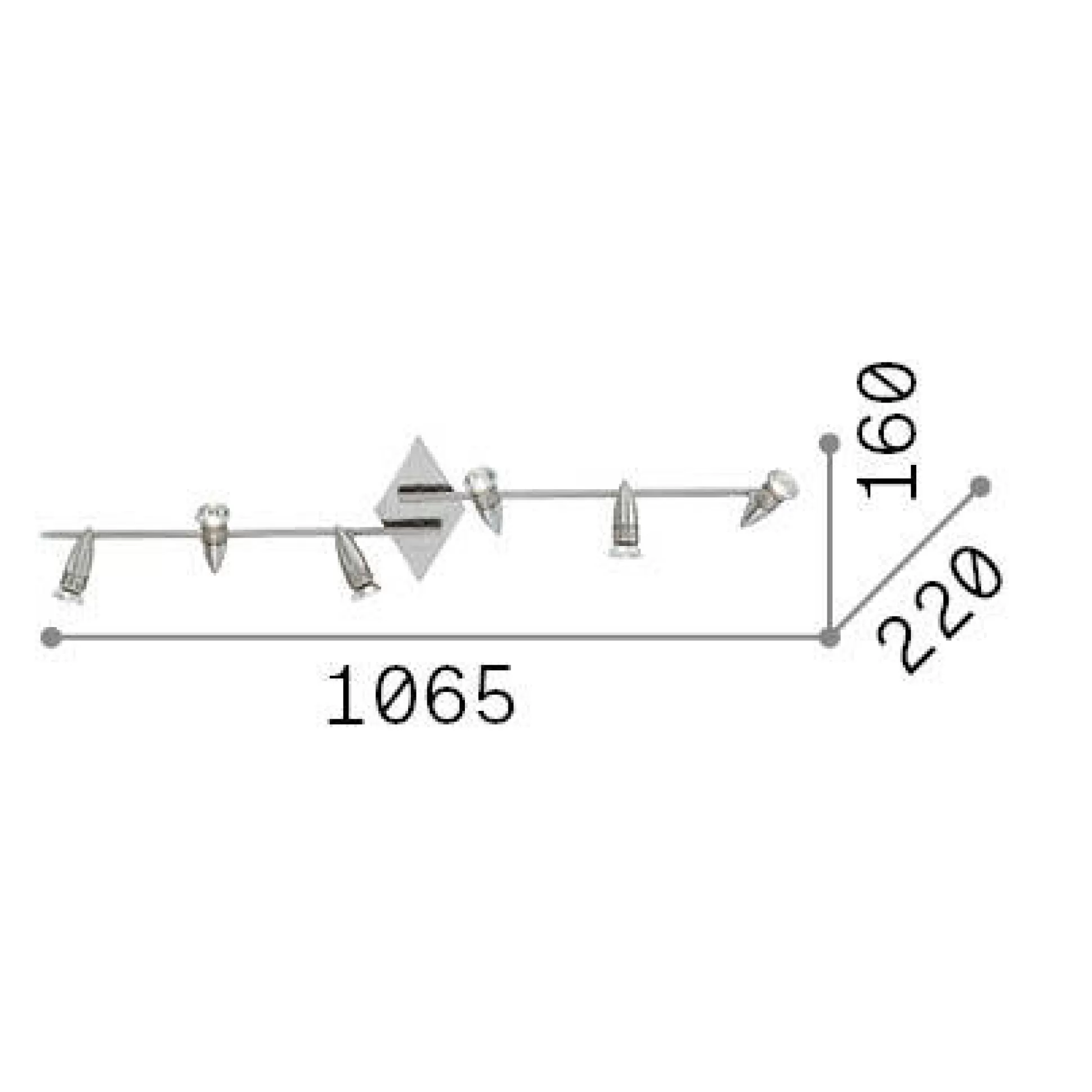 Dmora Lampade Da Soffitto<Ideal-Lux - Lampada da soffitto ALFA PL6 NICKEL, 107 x 22 x h16 cm,