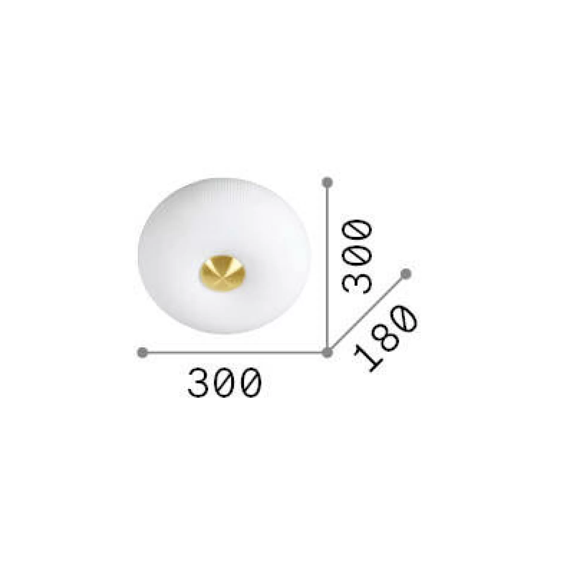 Dmora Lampade Da Soffitto<Ideal-Lux - Lampada da soffitto ARIZONA PL2, 30 x 30 x h18 cm,