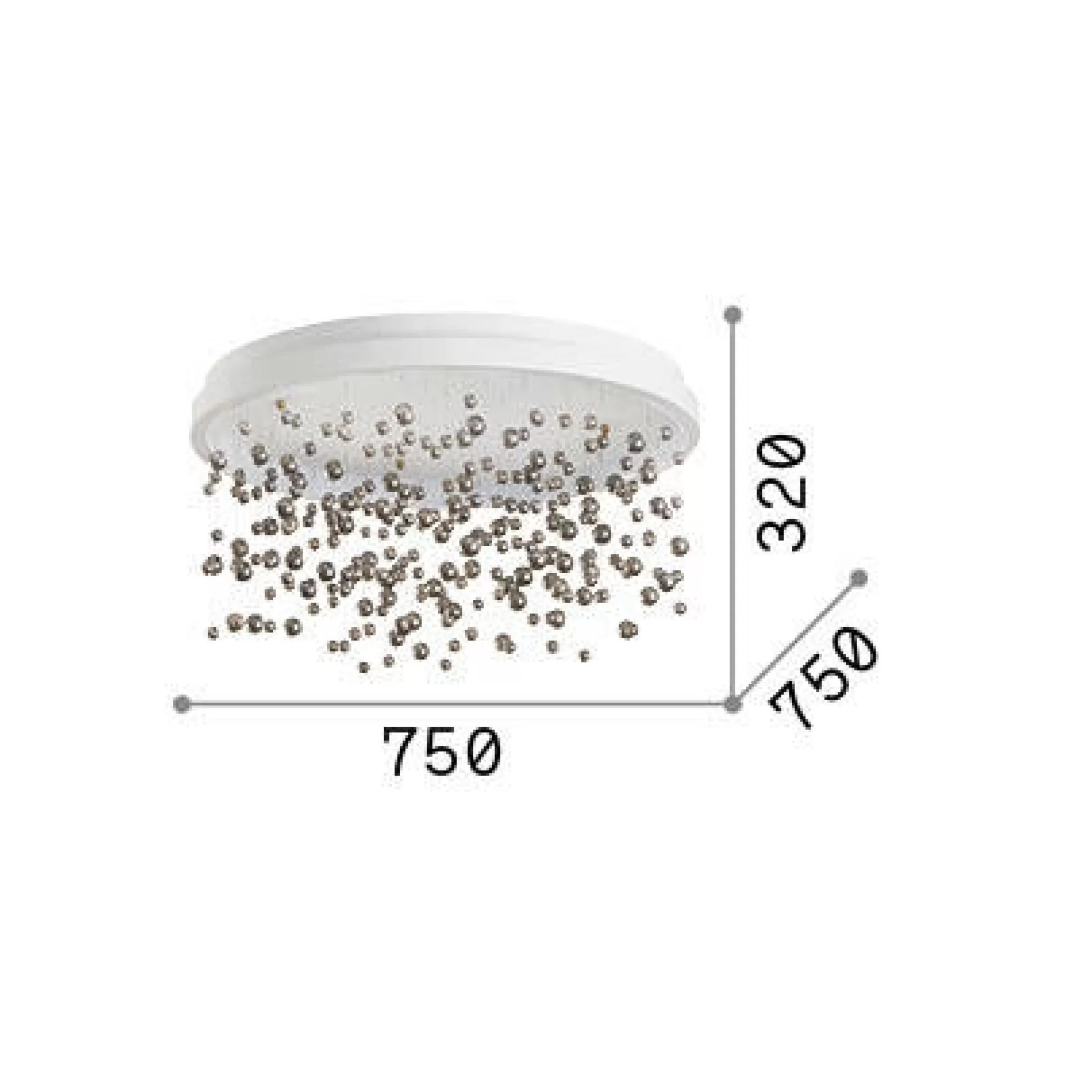 Dmora Lampade Da Soffitto<Ideal-Lux - Lampada da soffitto ARMONY PL D75 , 75 x 75 x h32 cm,
