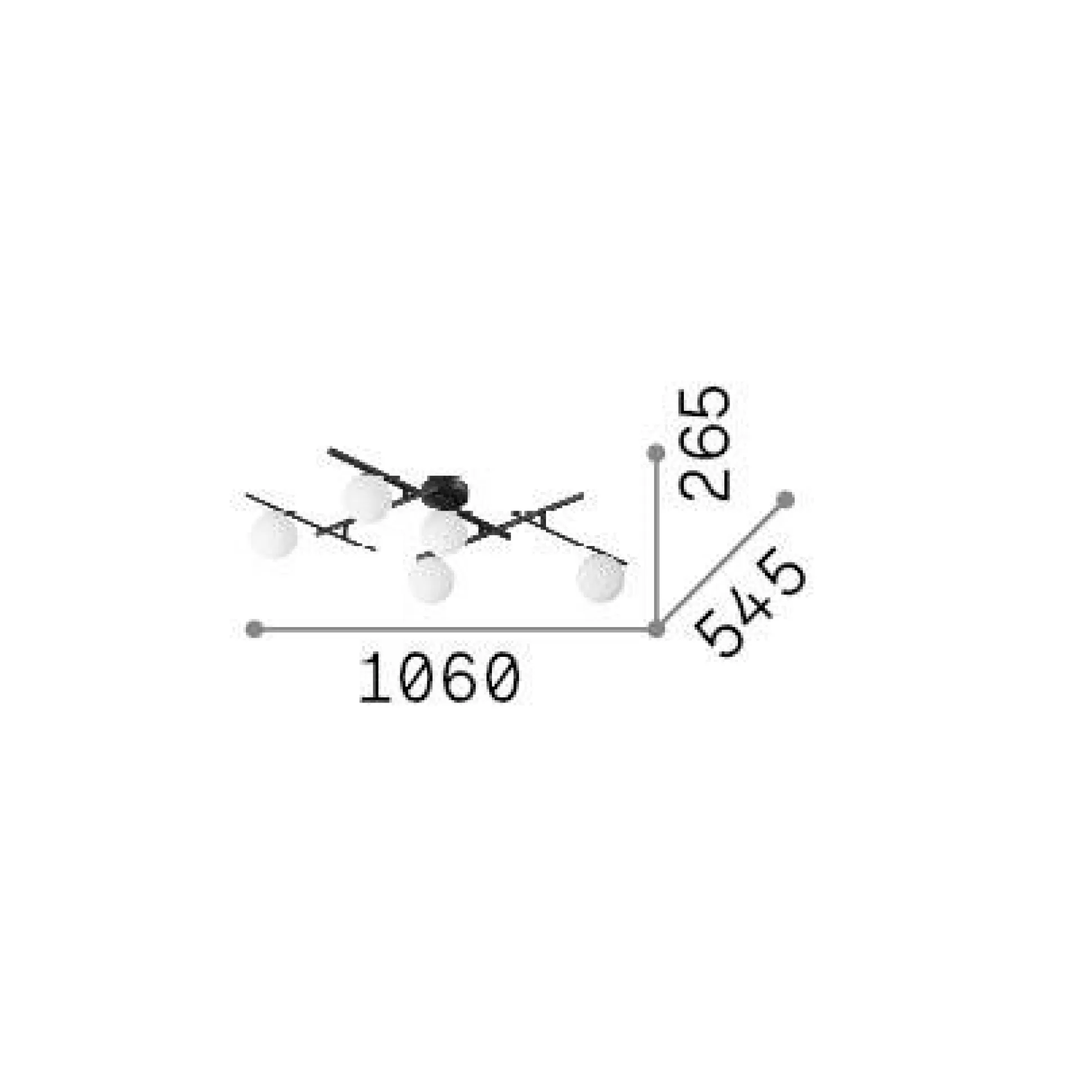Dmora Lampade Da Soffitto<Ideal-Lux - Lampada da soffitto ATLAS PL5 , 106 x 55 x h27 cm,