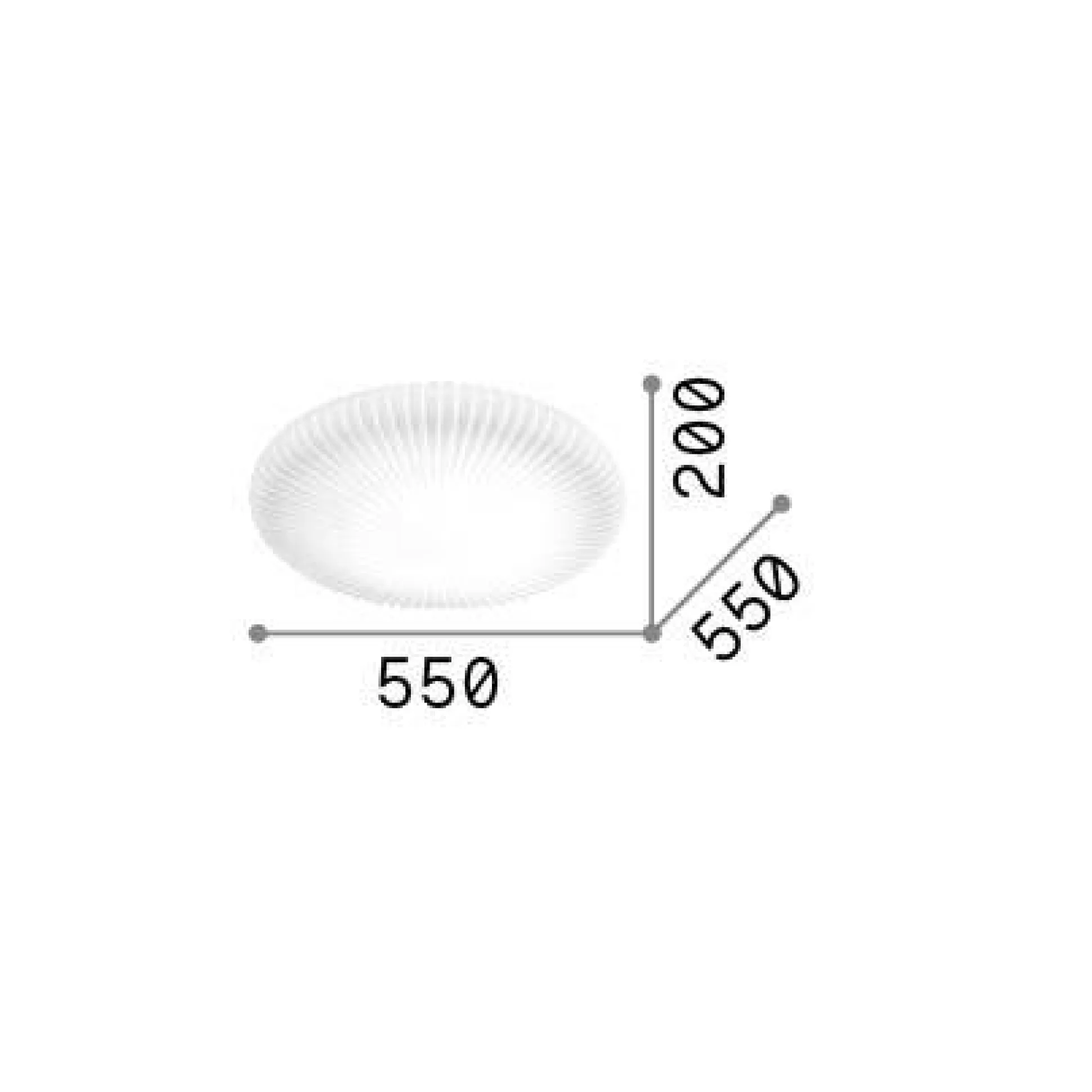 Dmora Lampade Da Soffitto<Ideal-Lux - Lampada da soffitto ATRIUM PL D55, 55 x 55 x h20 cm,