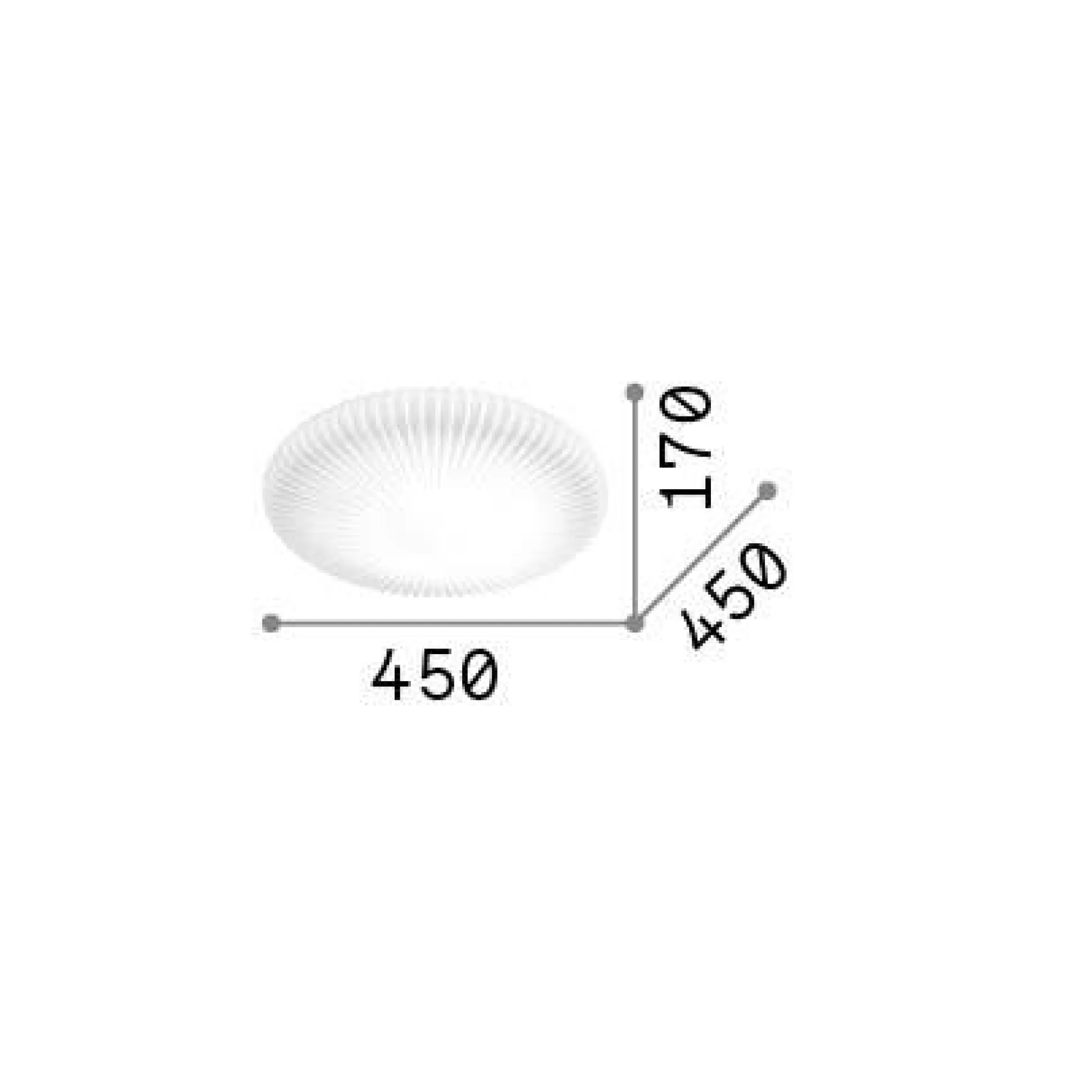 Dmora Lampade Da Soffitto<Ideal-Lux - Lampada da soffitto ATRIUM PL D45, 45 x 45 x h17 cm,